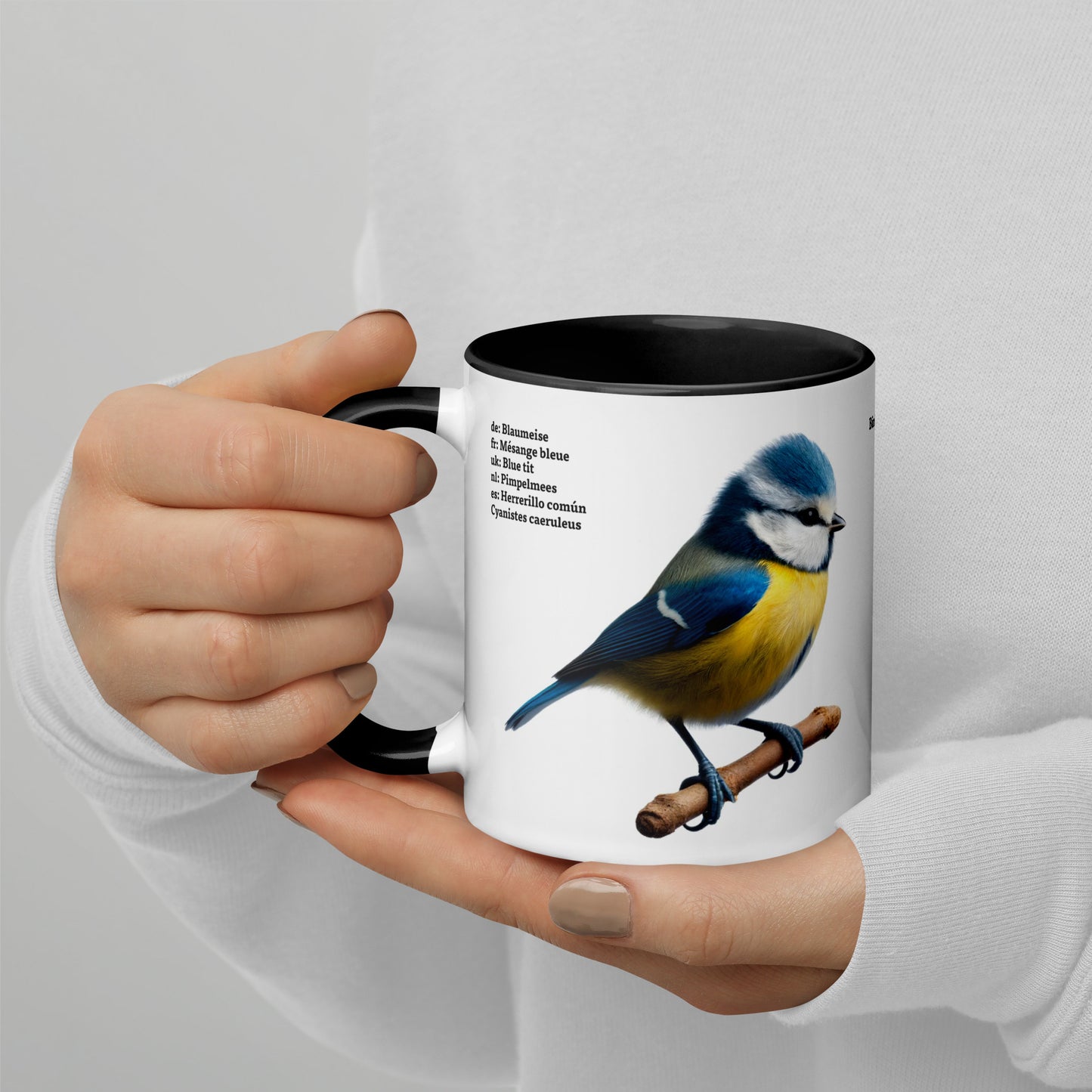 320ml Mug with Colour Inside Birds of Europe 02 Blue Tit & Great Tit