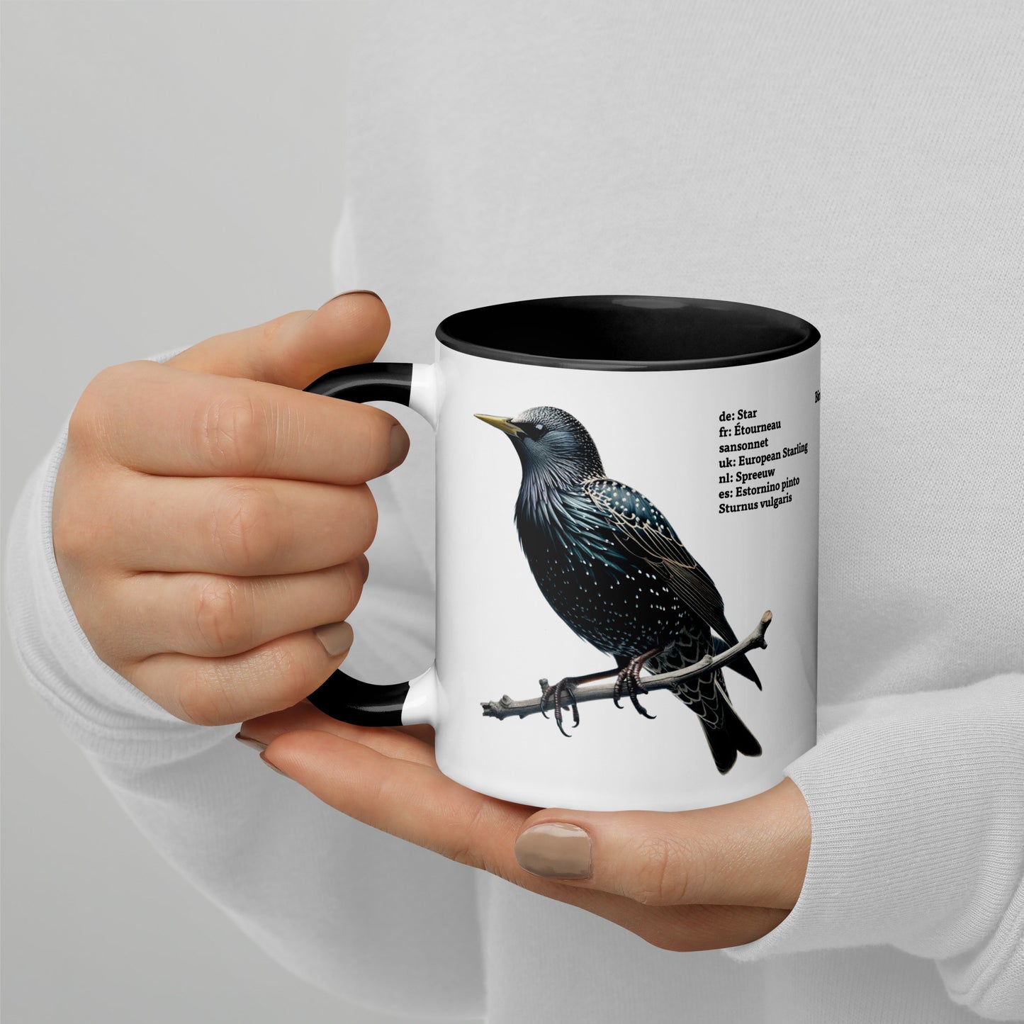 320ml Mug with Colour Inside Birds of Europe 06 Starling & Chaffinch