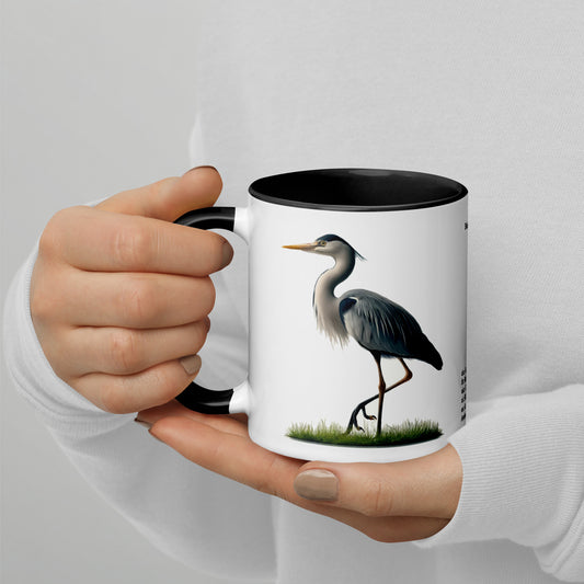 320ml Mug with Colour Inside Birds of Europe 17 Graureiher