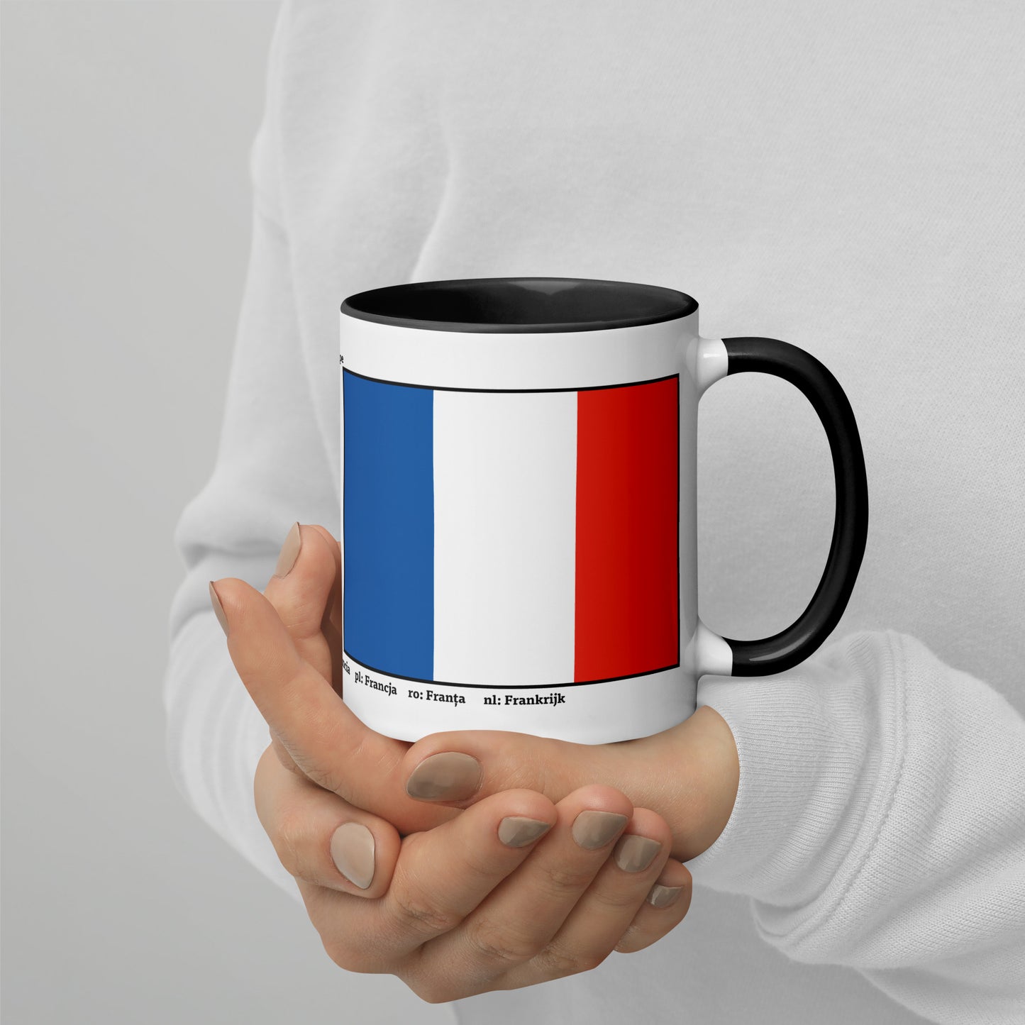 320ml, 440ml Mug with Colour Inside Flags of Europe 04 France