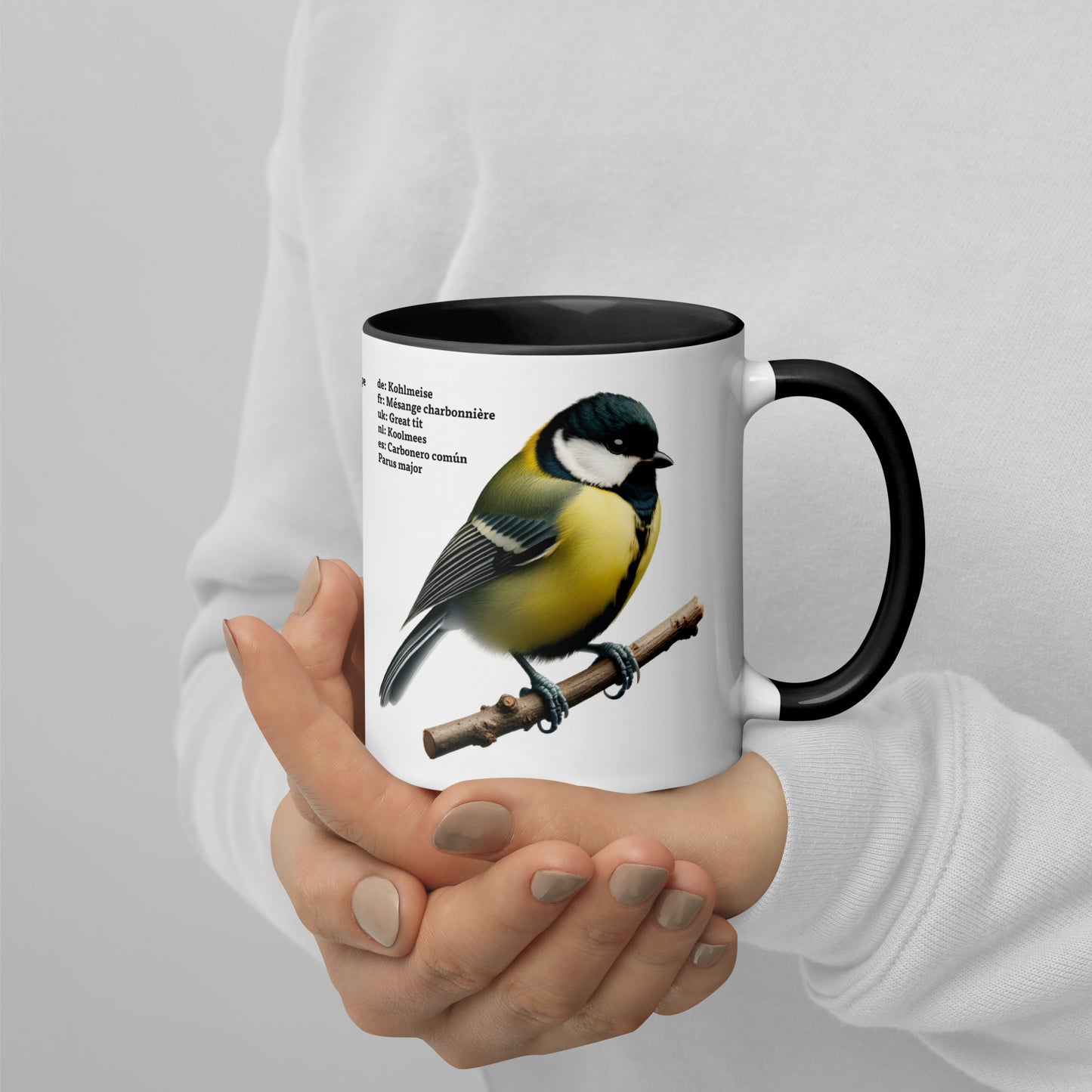 320ml Mug with Colour Inside Birds of Europe 02 Blue Tit & Great Tit