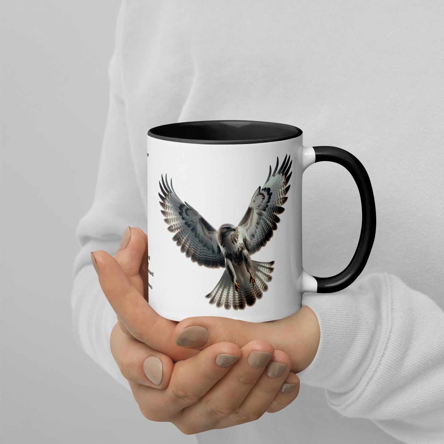 320ml Mug with Colour Inside Birds of Europe 07 Mausebussard