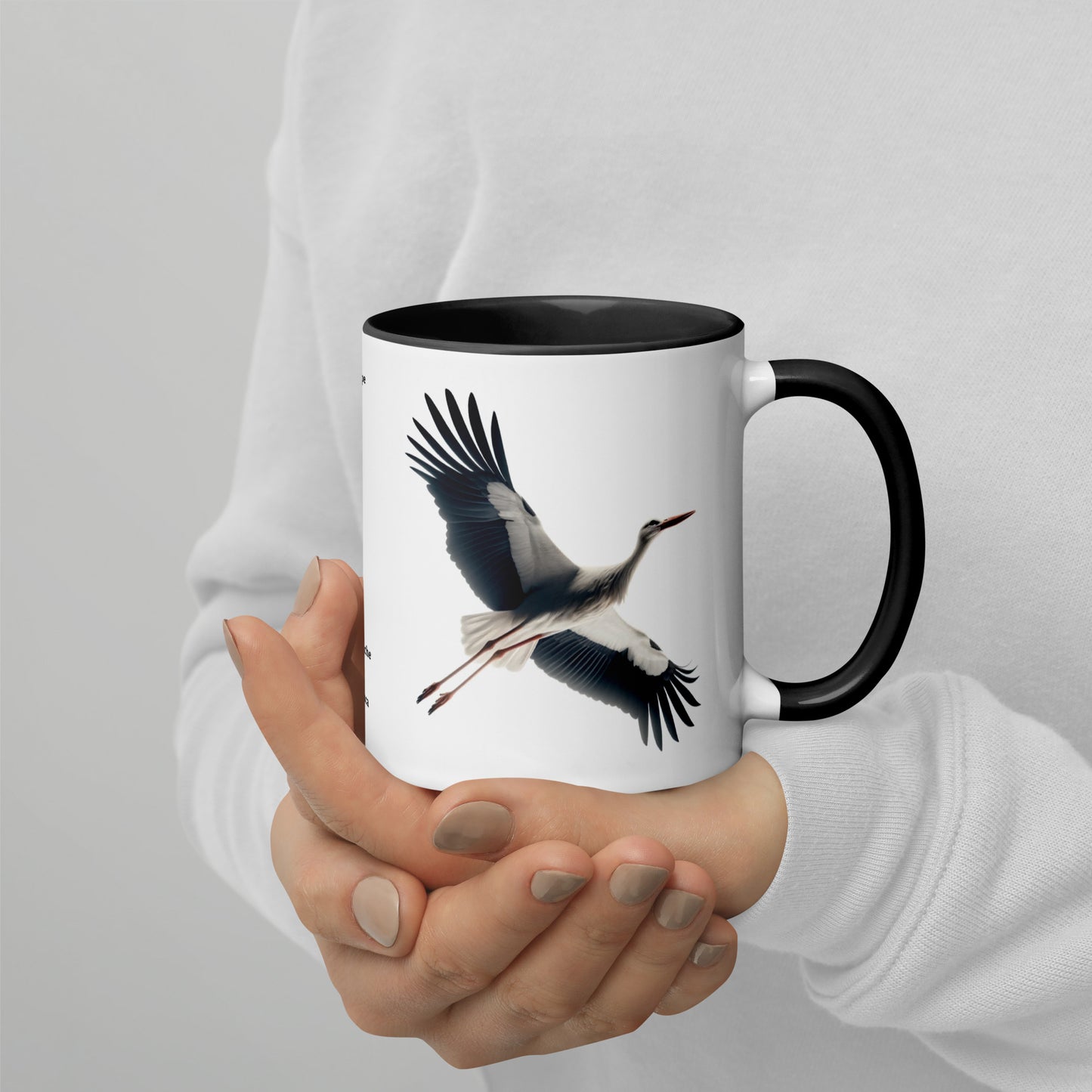 320ml Mug with Colour Inside Birds of Europe 16 Weissstorch