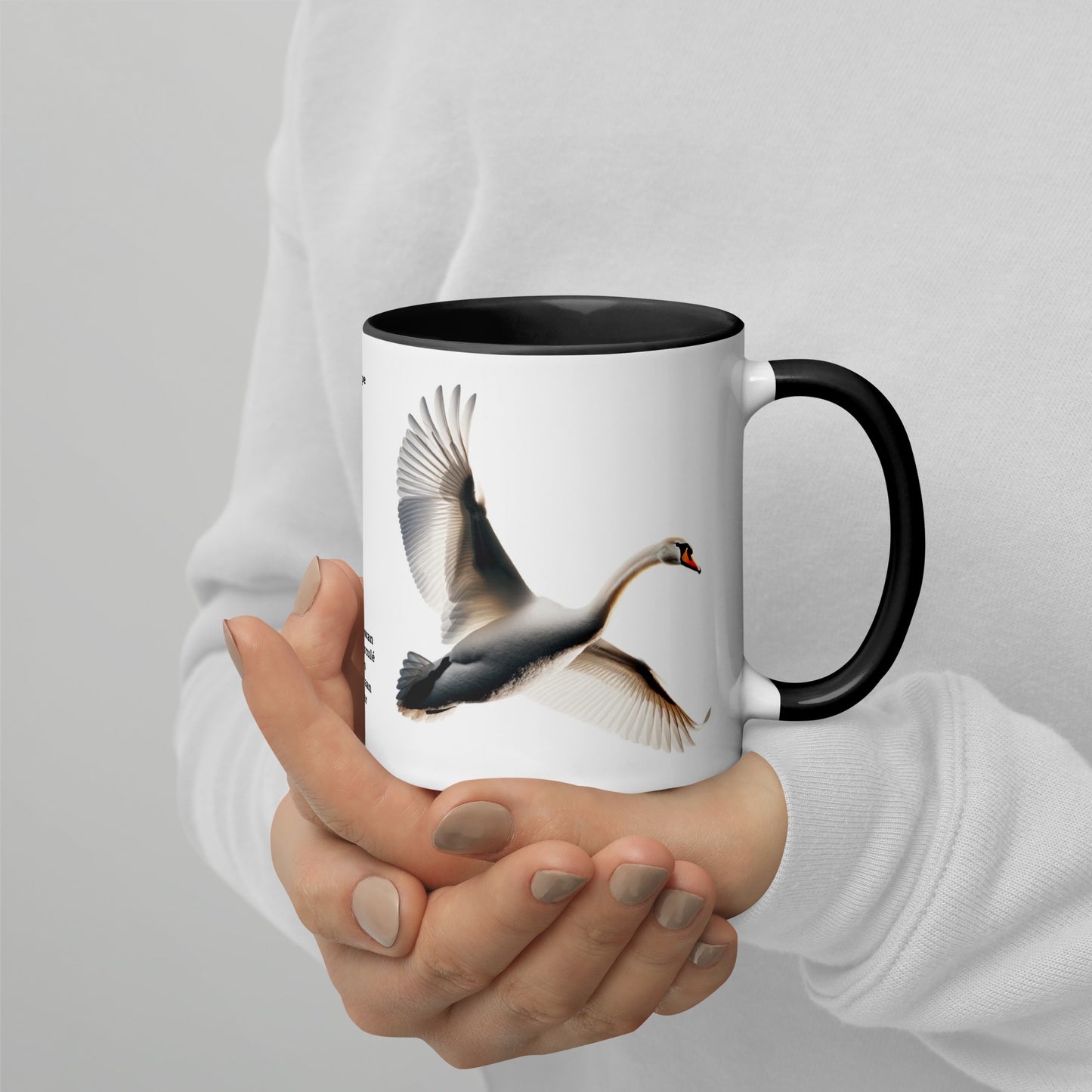 320ml Mug with Colour Inside Birds of Europe 19 Mute Swan