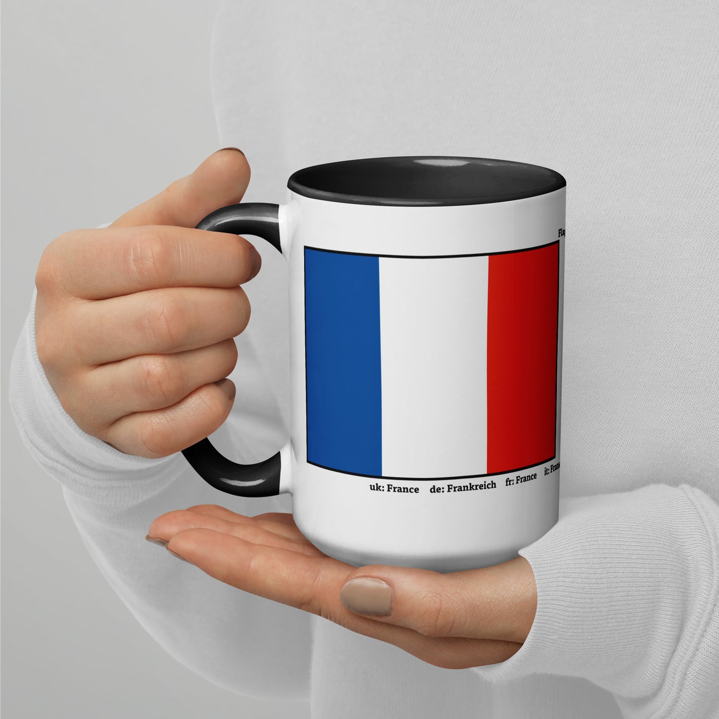 320ml, 440ml Mug with Colour Inside Flags of Europe 04 France