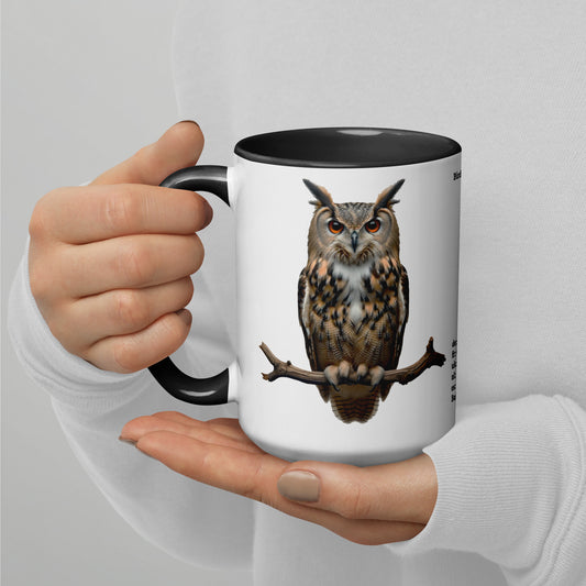 440ml Mug with colour inside Birds of Europe 18 Eagle-owl