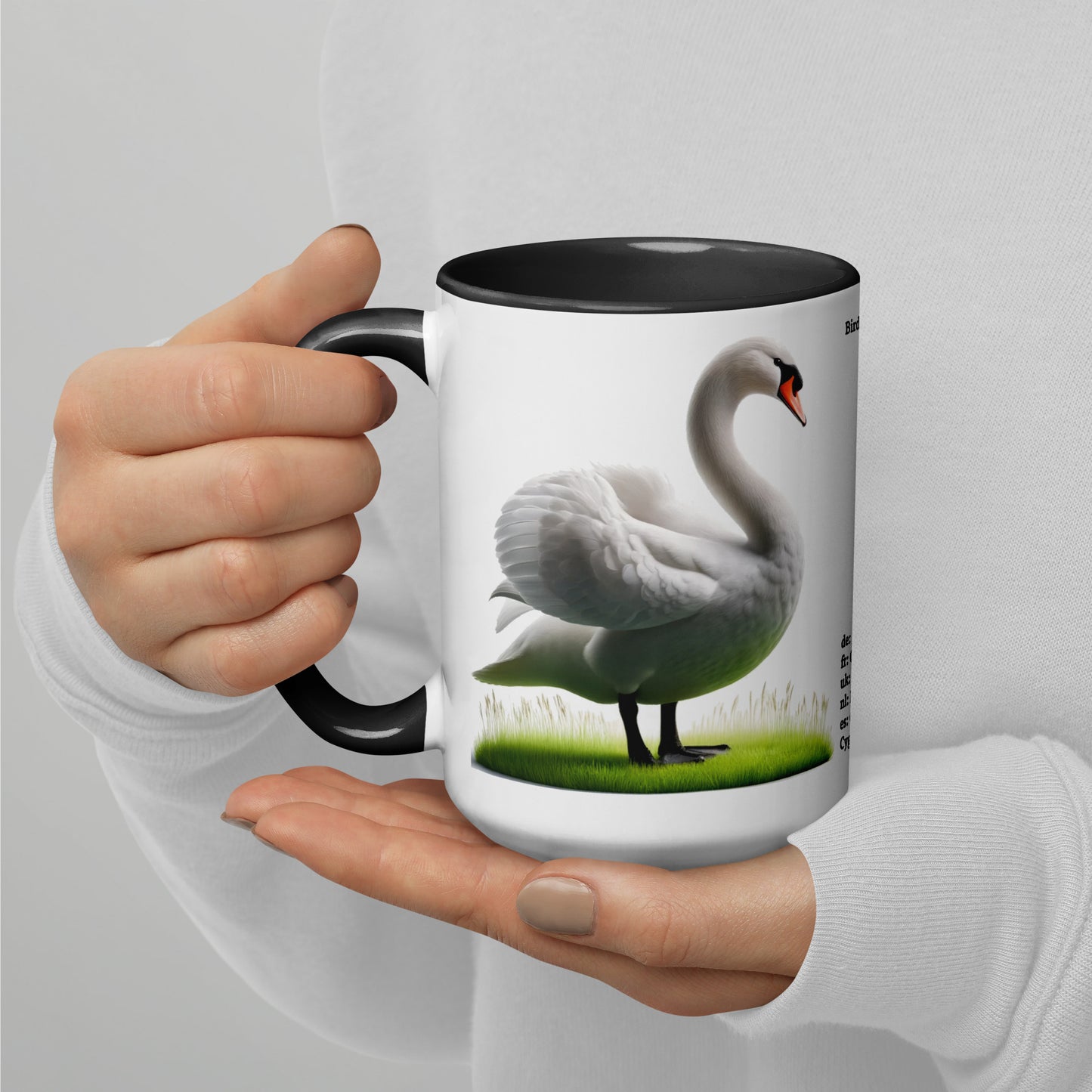 440ml Mug with colour inside Birds of Europe 19 Mute Swan