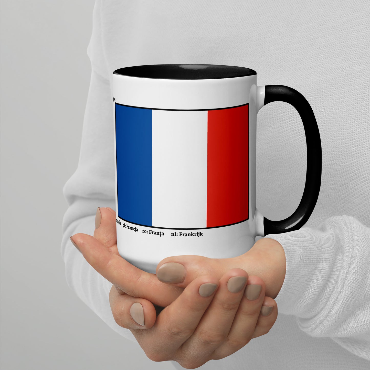 320ml, 440ml Mug with Colour Inside Flags of Europe 04 France