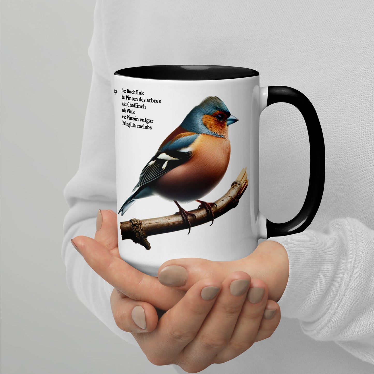 440ml Mug with colour inside Birds of Europe 06 Starling & Chaffinch