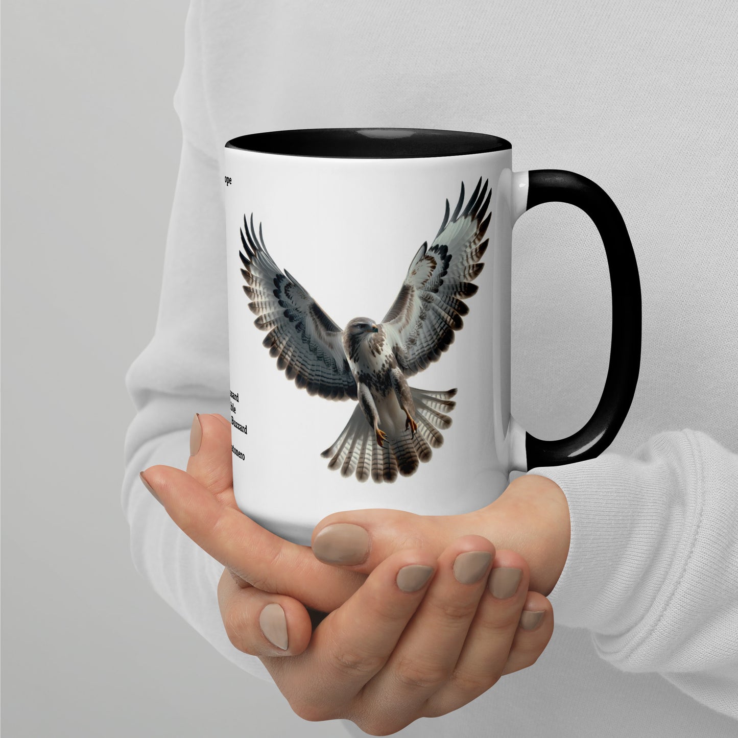 440ml Mug with colour inside Birds of Europe 07 Buzzard