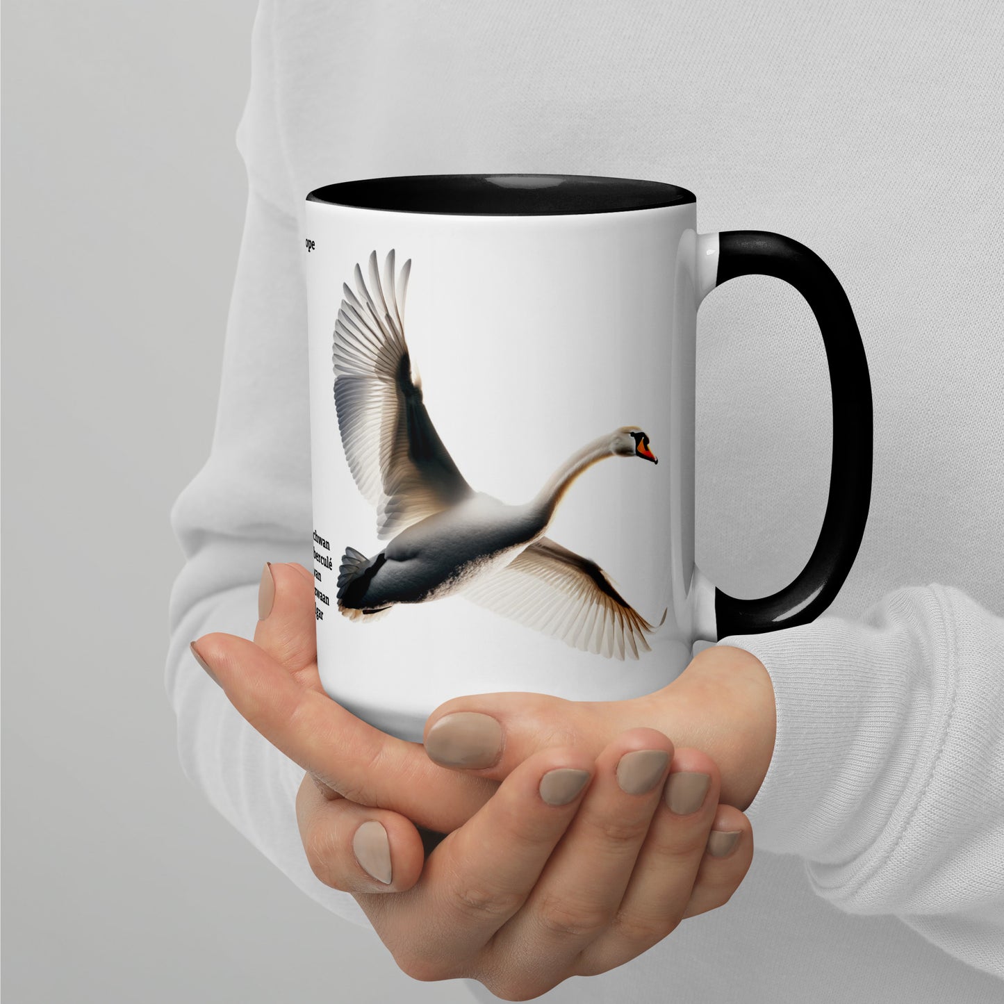 440ml Mug with colour inside Birds of Europe 19 Mute Swan