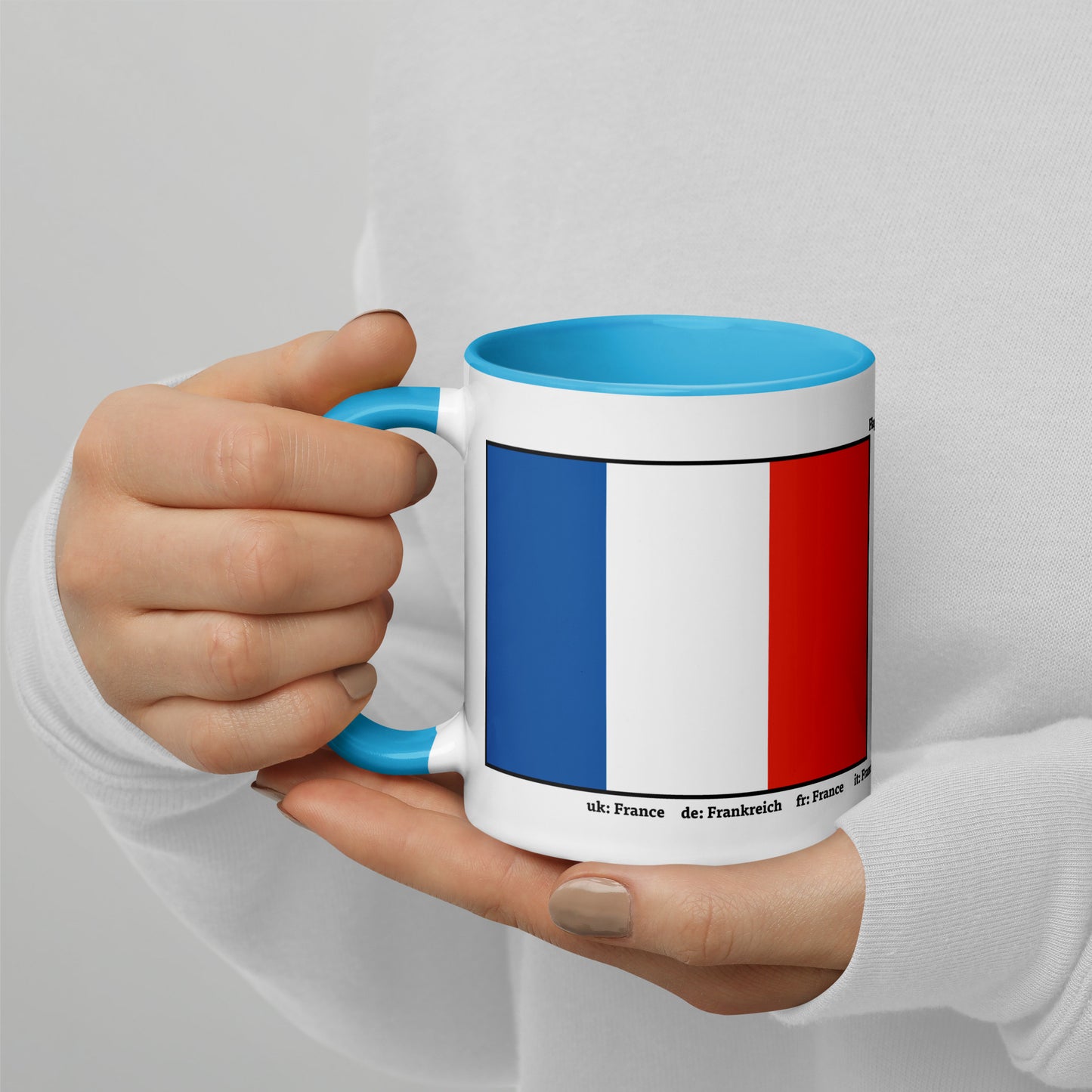 320ml, 440ml Mug with Colour Inside Flags of Europe 04 France