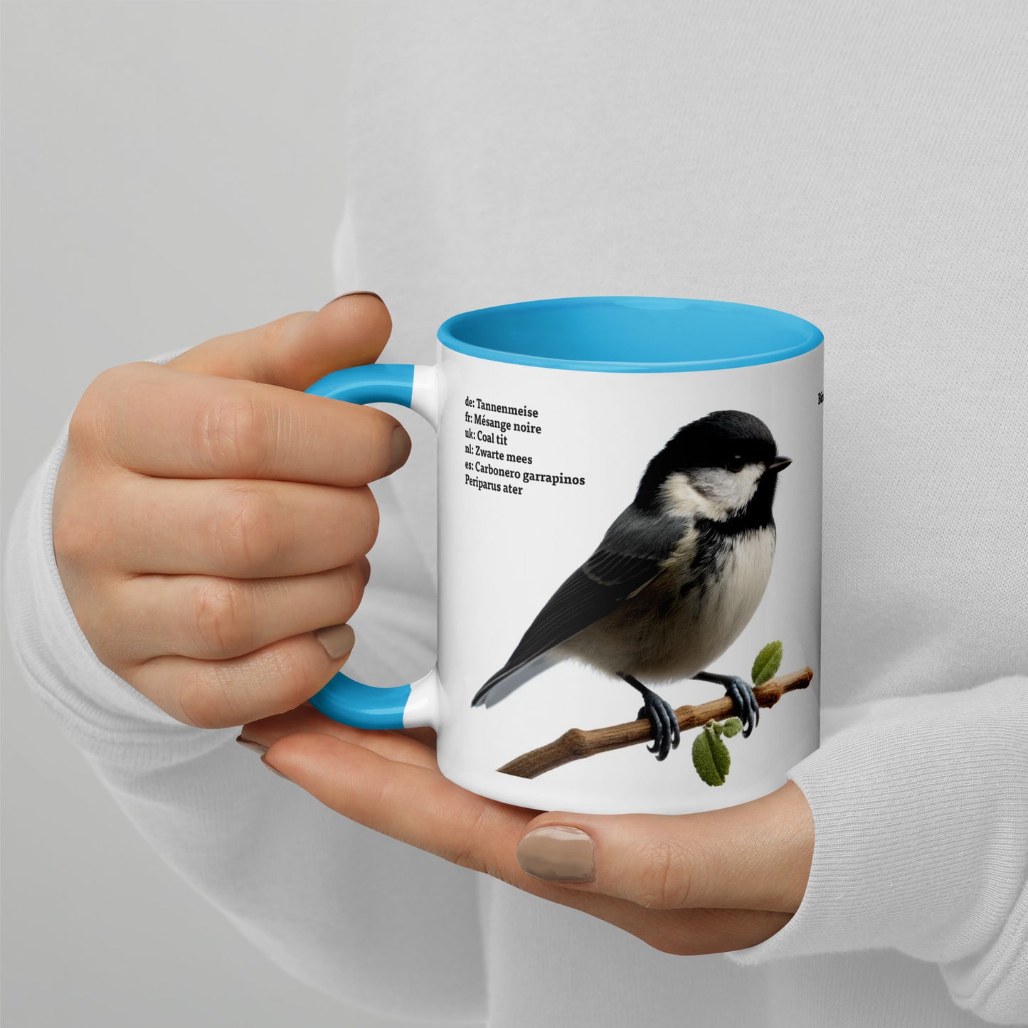 320ml Mug with Colour Inside Birds of Europe 04 Coal Tit & Collard Dove