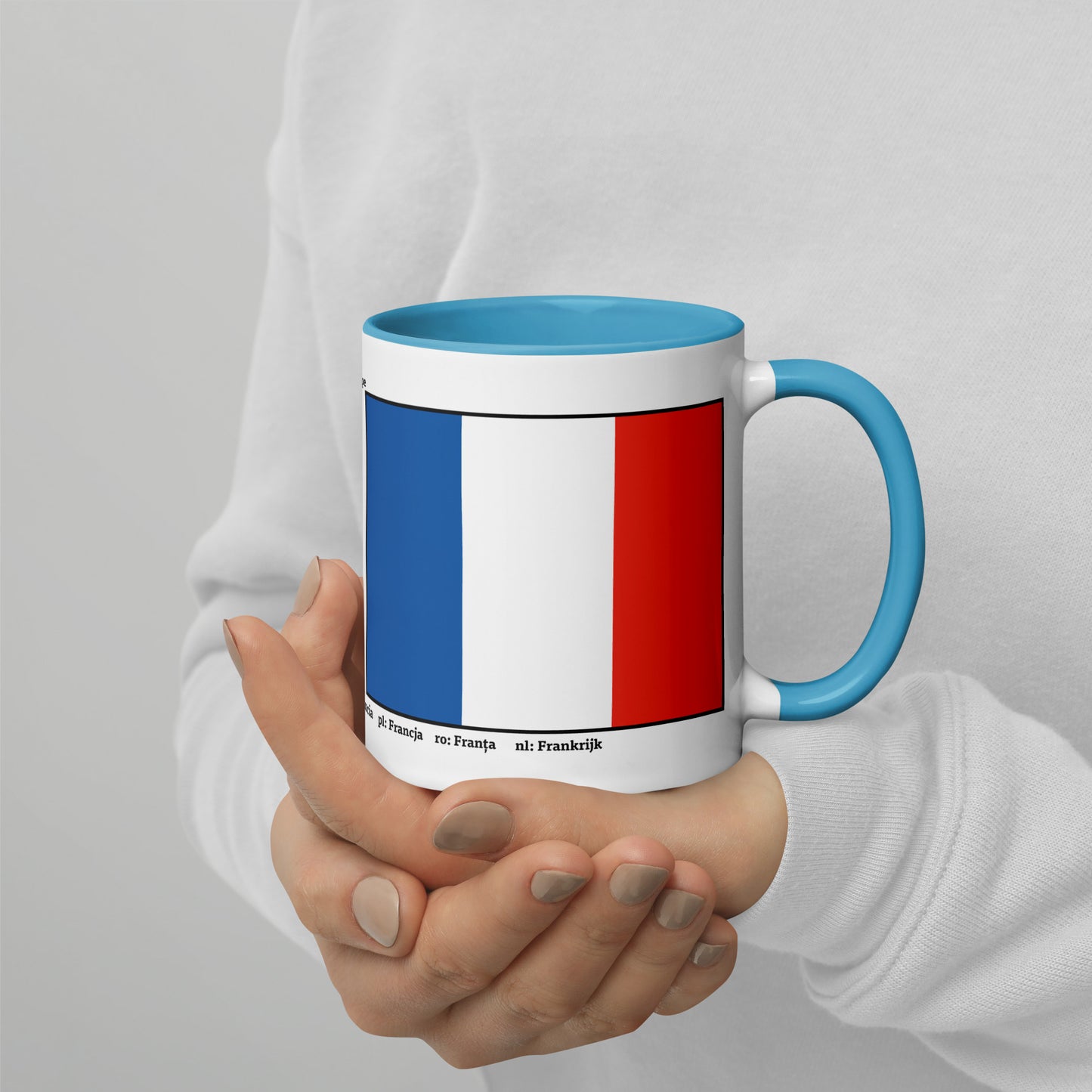 320ml, 440ml Mug with Colour Inside Flags of Europe 04 France