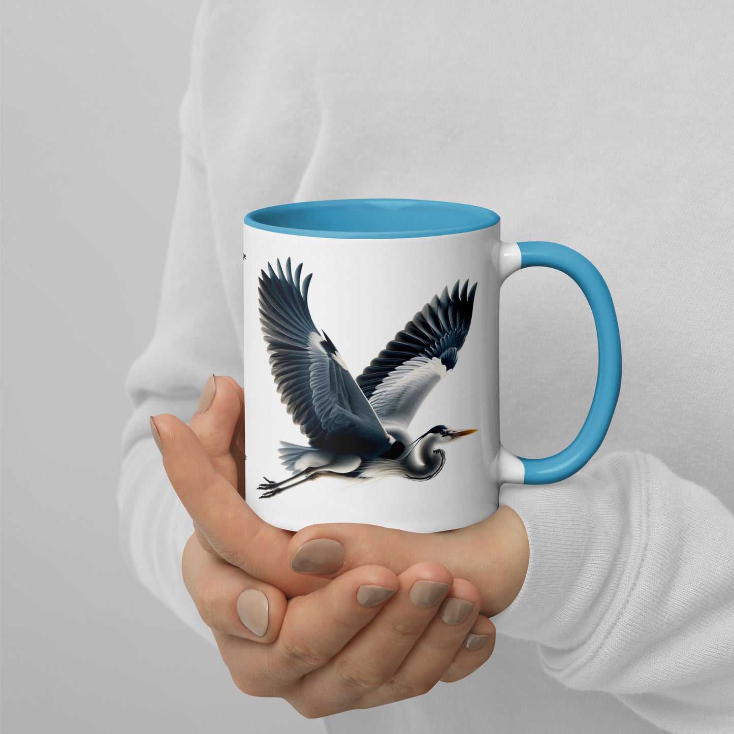 320ml Mug with Colour Inside Birds of Europe 17 Graureiher