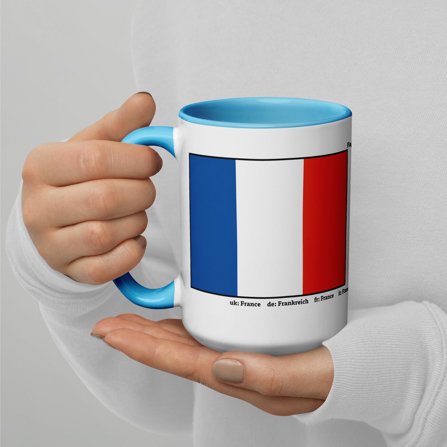 320ml, 440ml Mug with Colour Inside Flags of Europe 04 France