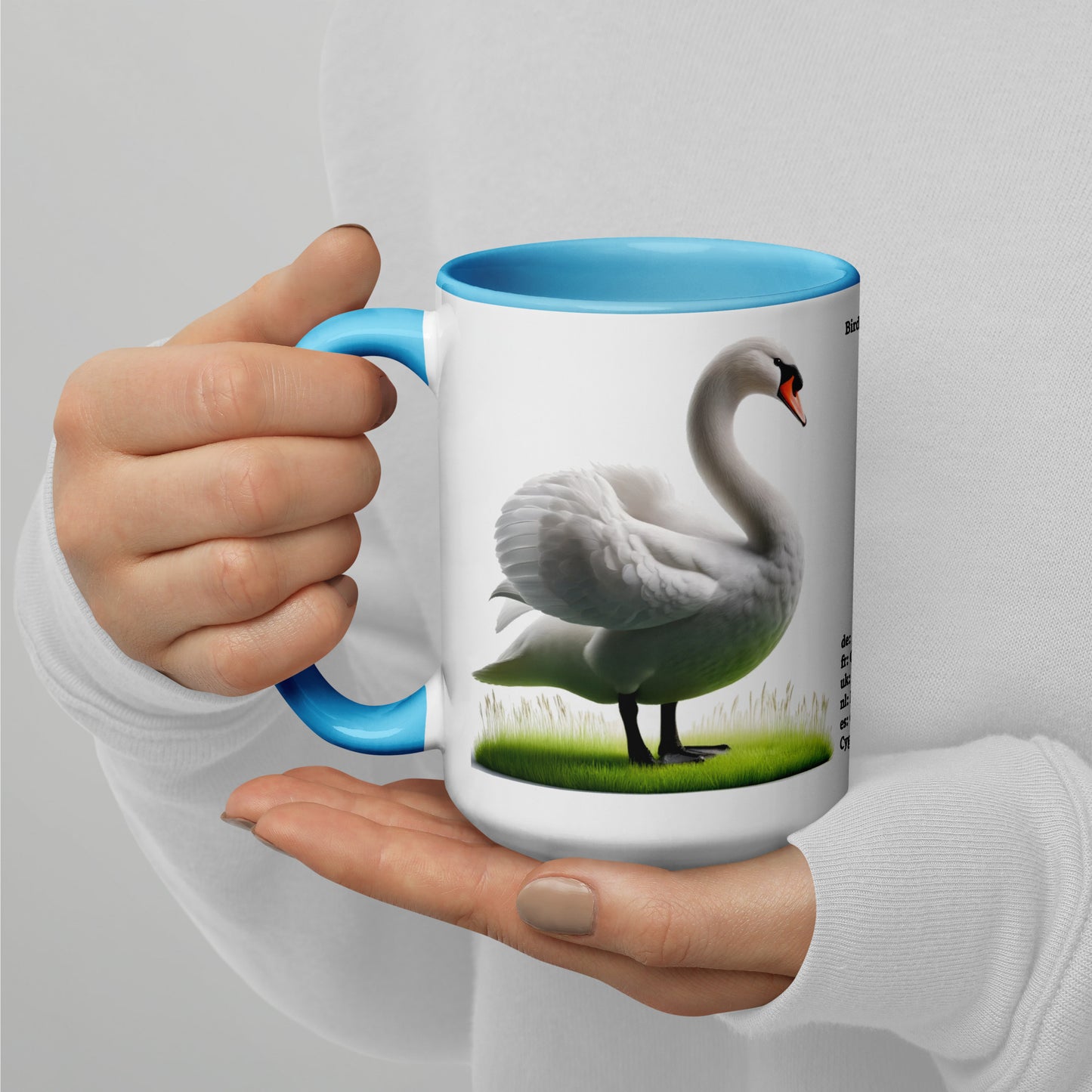 440ml Mug with colour inside Birds of Europe 19 Mute Swan