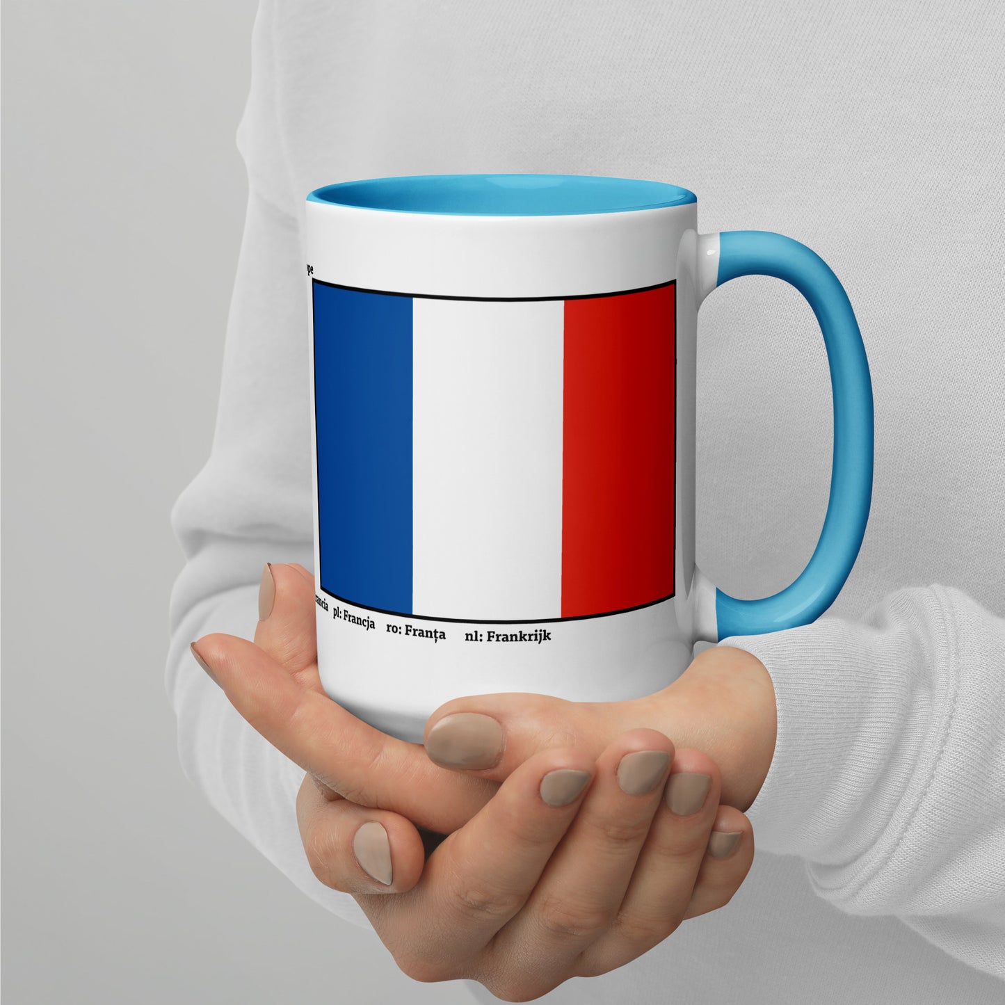 320ml, 440ml Mug with Colour Inside Flags of Europe 04 France