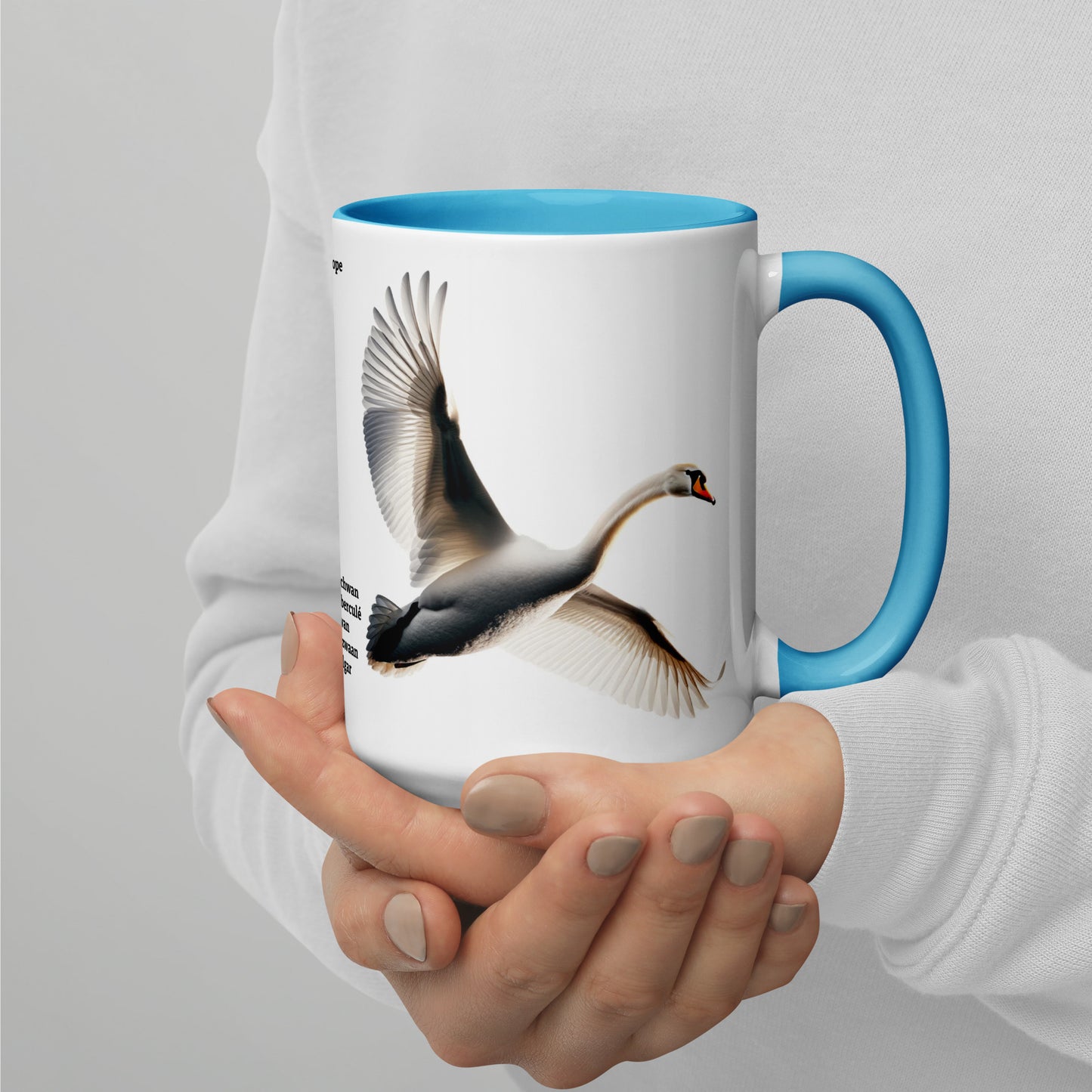 440ml Mug with colour inside Birds of Europe 19 Mute Swan