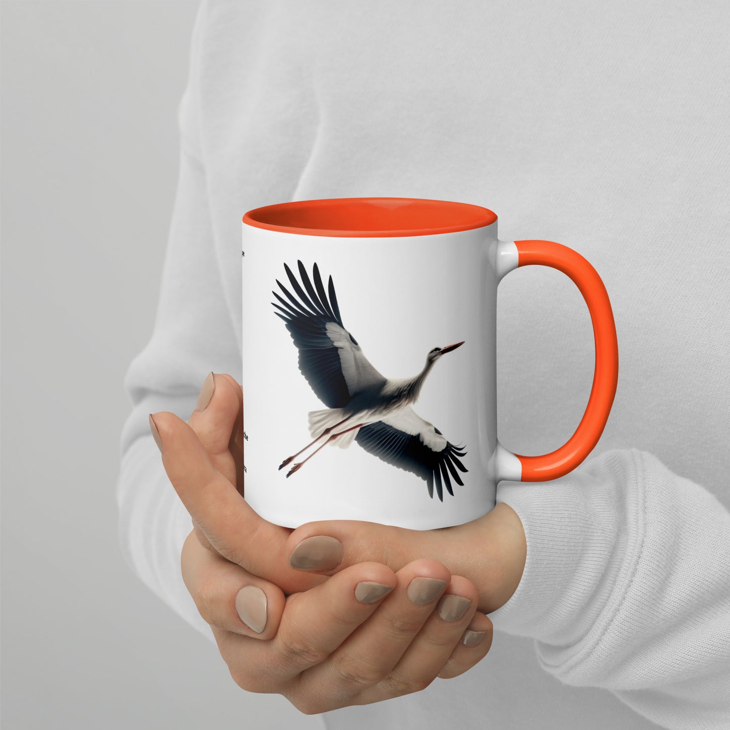 320ml Mug with Colour Inside Birds of Europe 16 Weissstorch