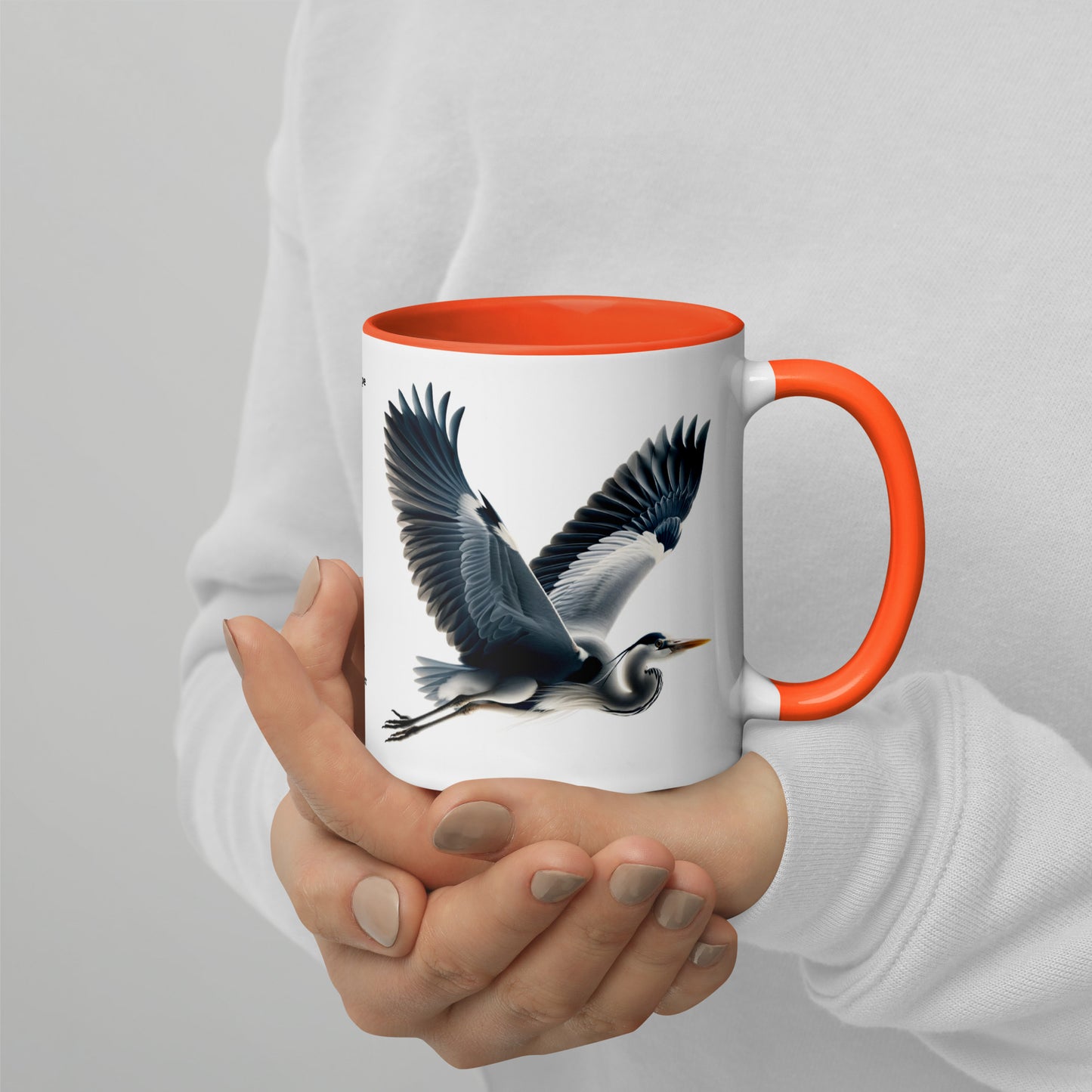 320ml Mug with Colour Inside Birds of Europe 17 Graureiher