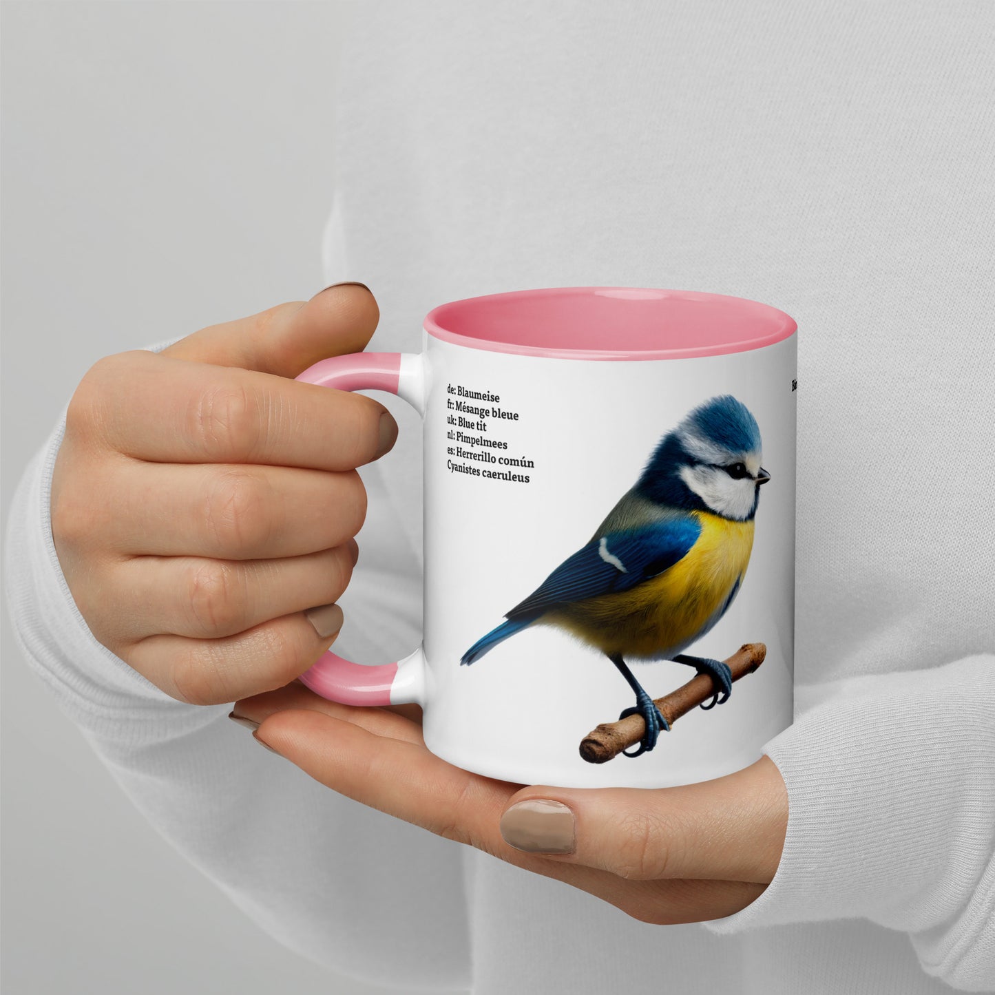 320ml Mug with Colour Inside Birds of Europe 02 Blue Tit & Great Tit