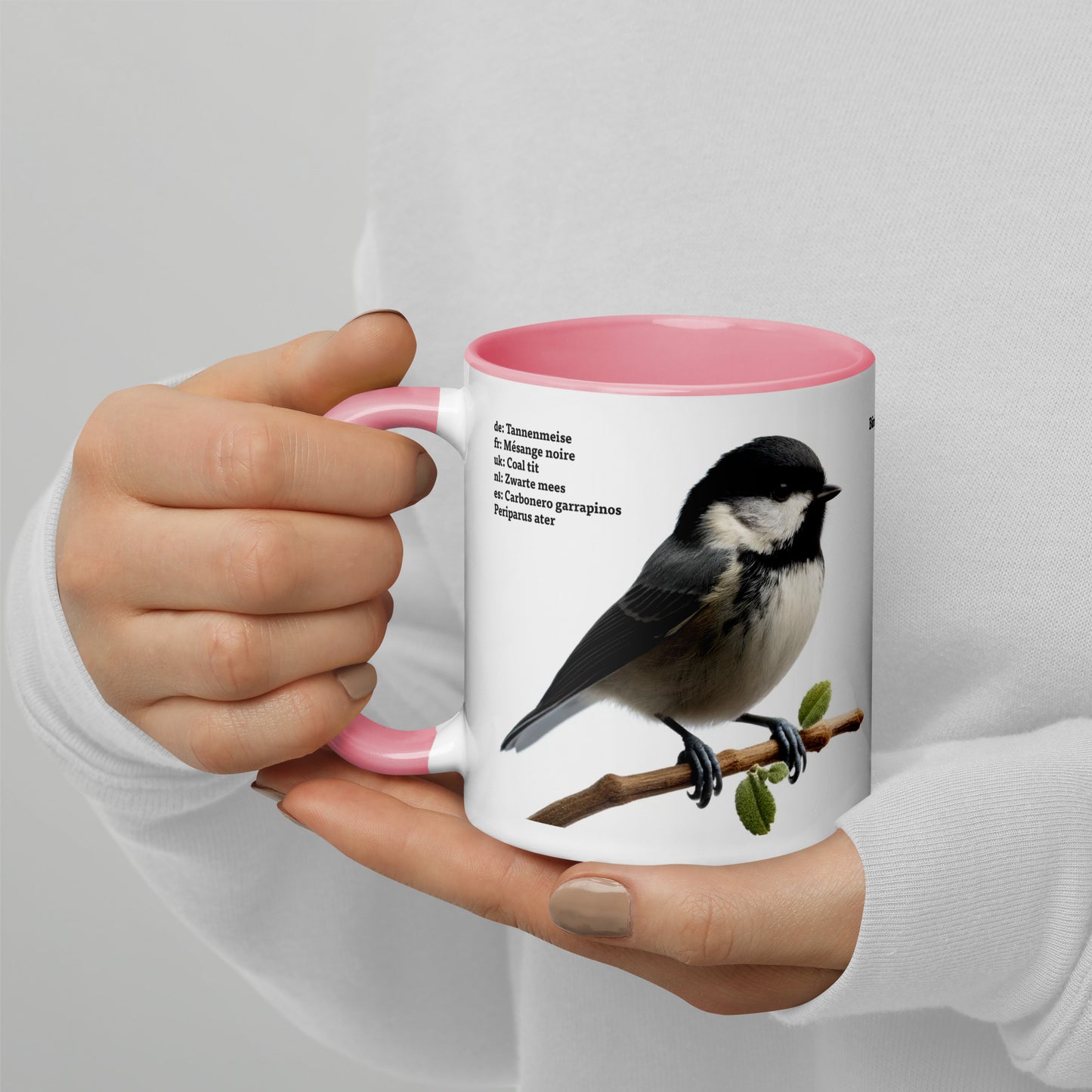 320ml Mug with Colour Inside Birds of Europe 04 Coal Tit & Collard Dove