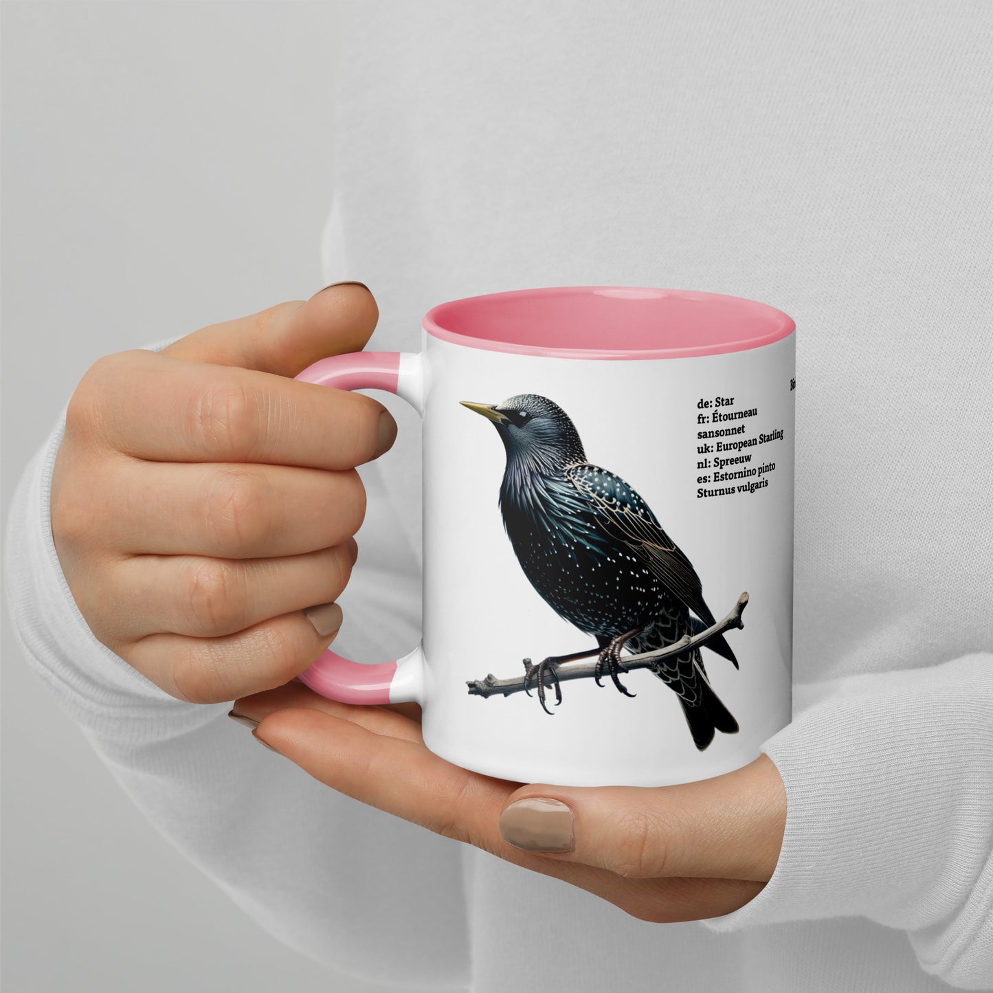 320ml Mug with Colour Inside Birds of Europe 06 Starling & Chaffinch