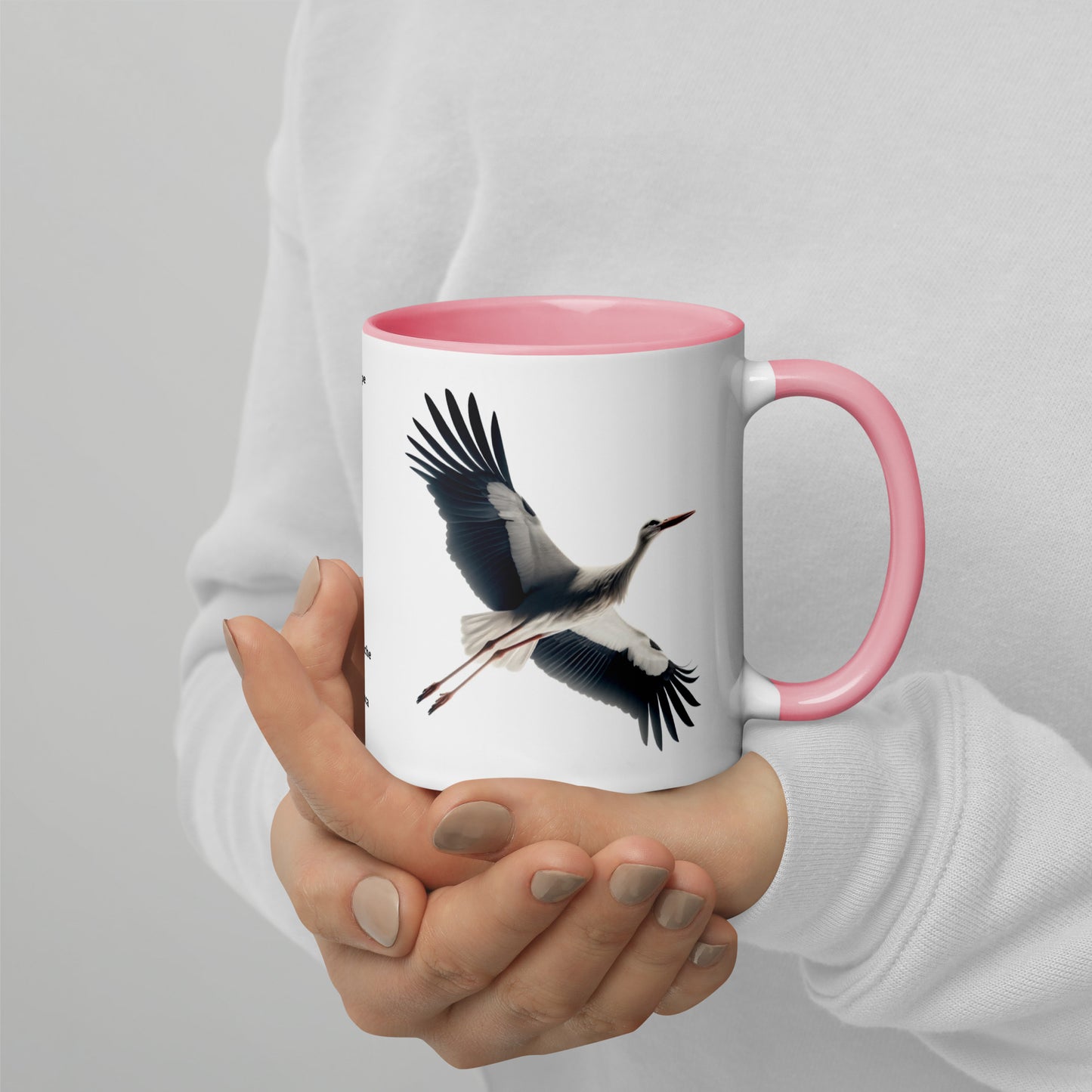 320ml Mug with Colour Inside Birds of Europe 16 Weissstorch