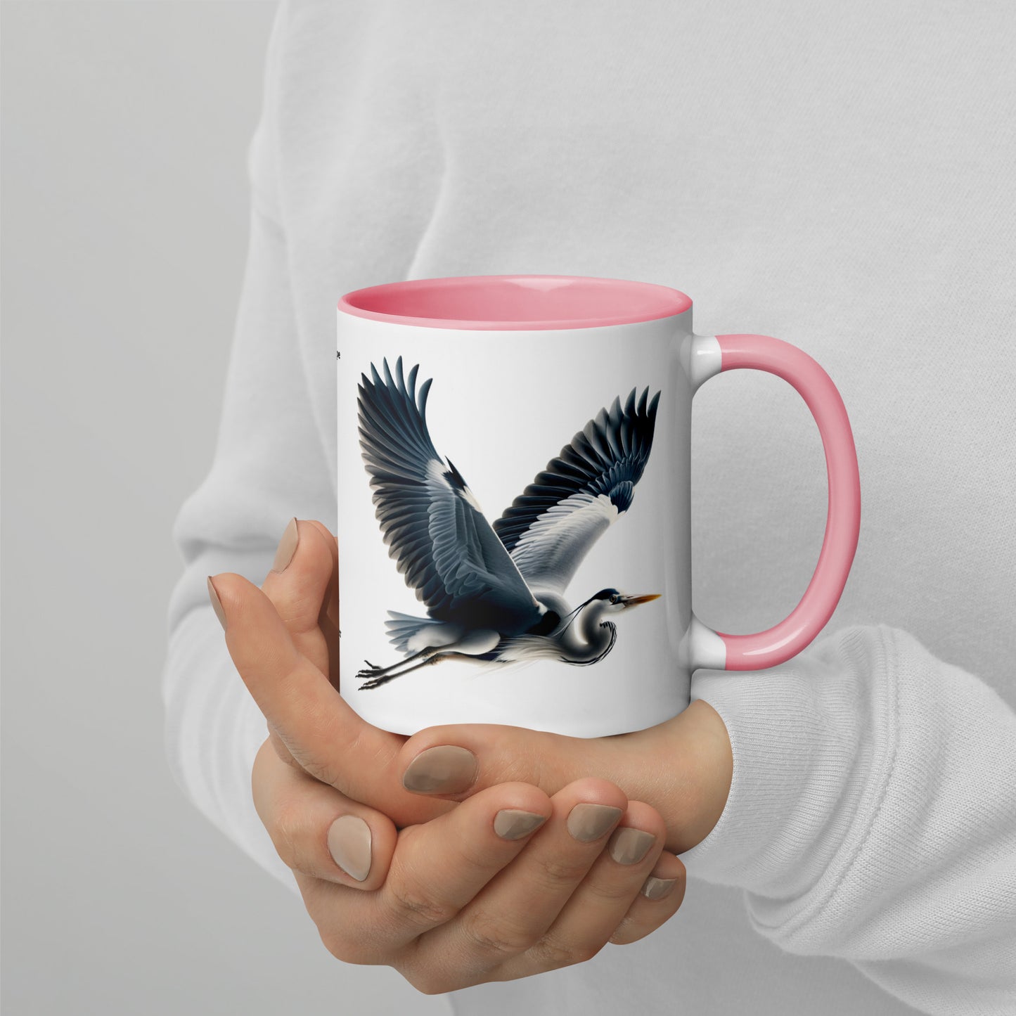 320ml Mug with Colour Inside Birds of Europe 17 Graureiher