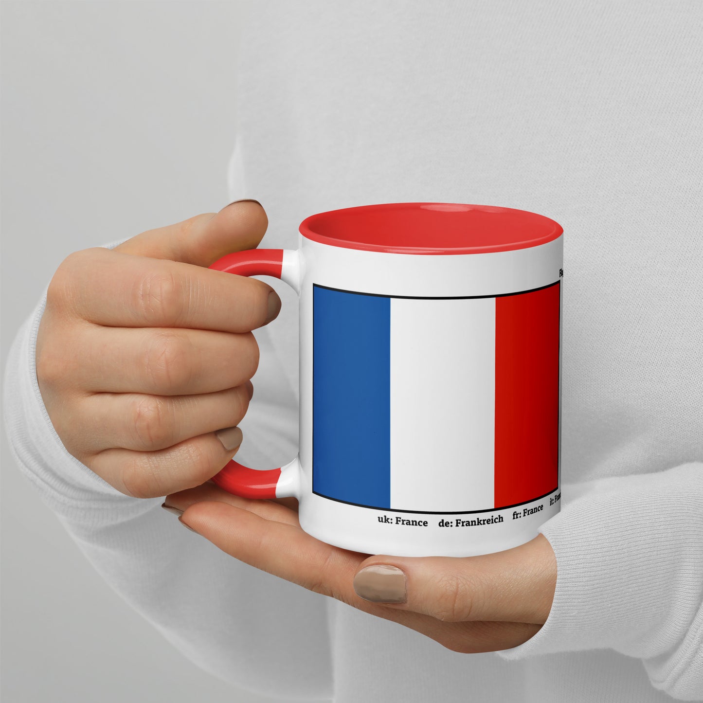 320ml, 440ml Mug with Colour Inside Flags of Europe 04 France