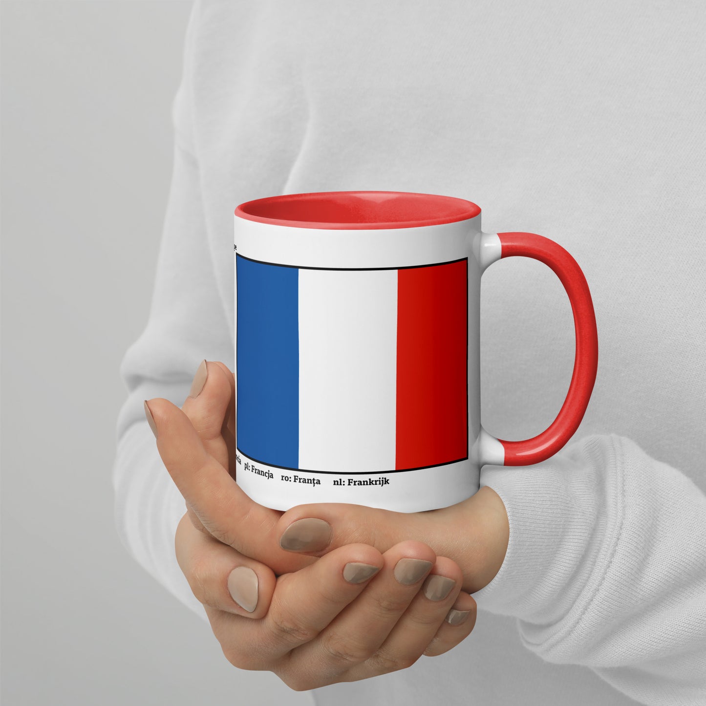 320ml, 440ml Mug with Colour Inside Flags of Europe 04 France