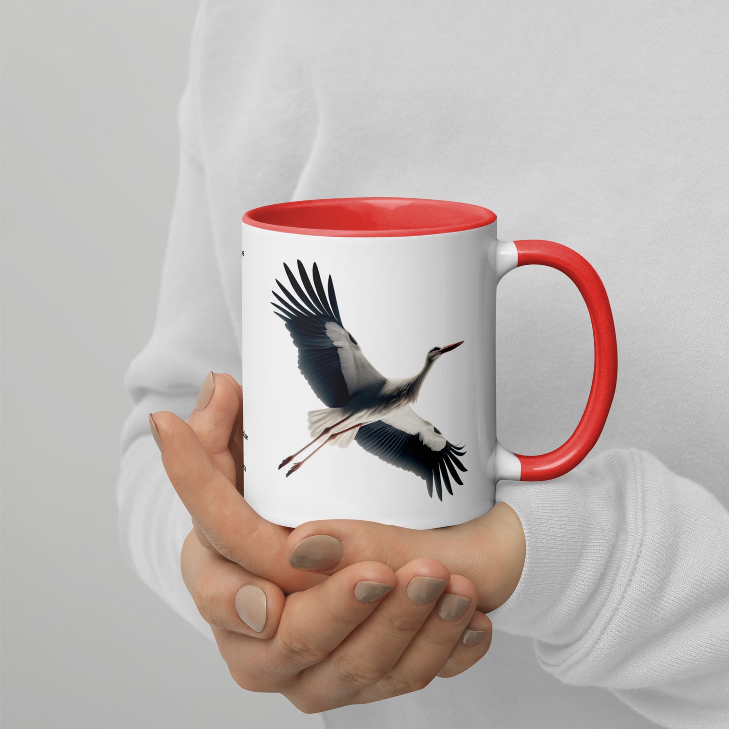 320ml Mug with Colour Inside Birds of Europe 16 Weissstorch