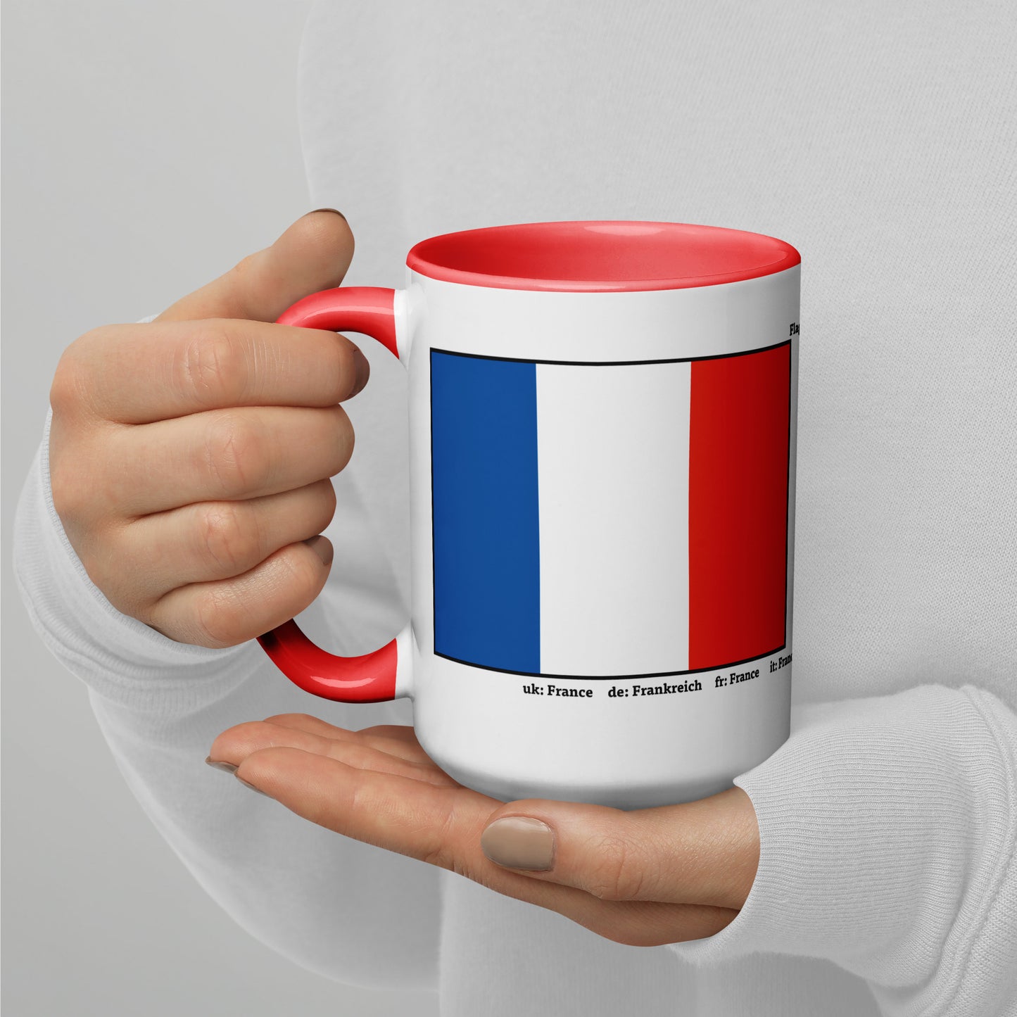 320ml, 440ml Mug with Colour Inside Flags of Europe 04 France