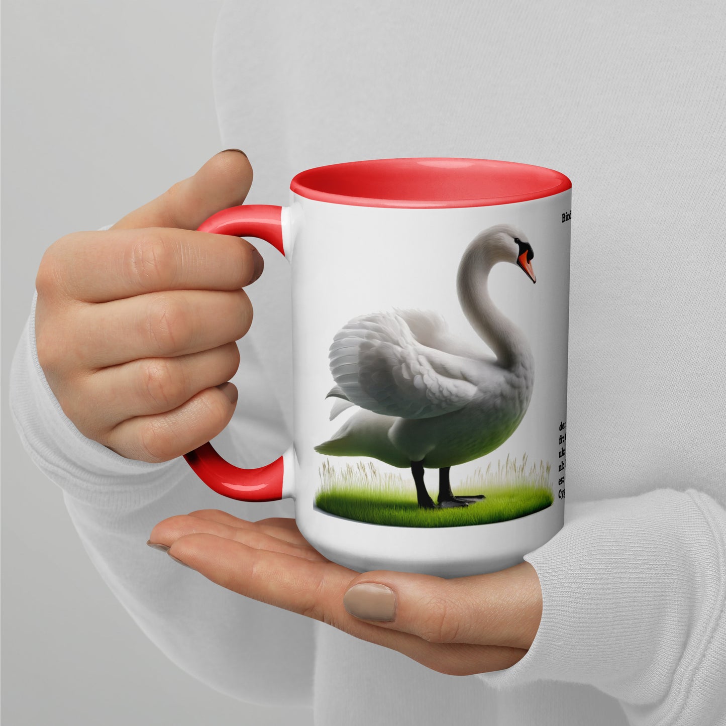 440ml Mug with colour inside Birds of Europe 19 Mute Swan