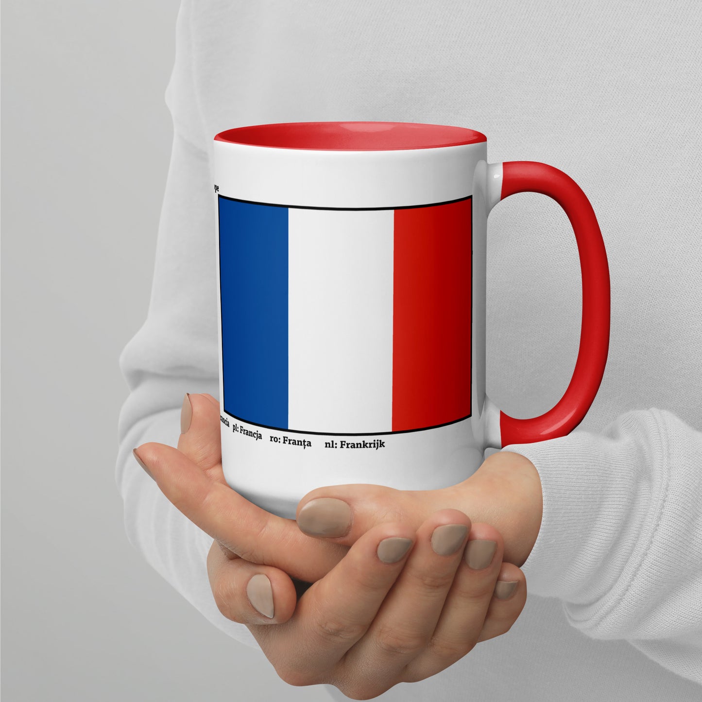 320ml, 440ml Mug with Colour Inside Flags of Europe 04 France