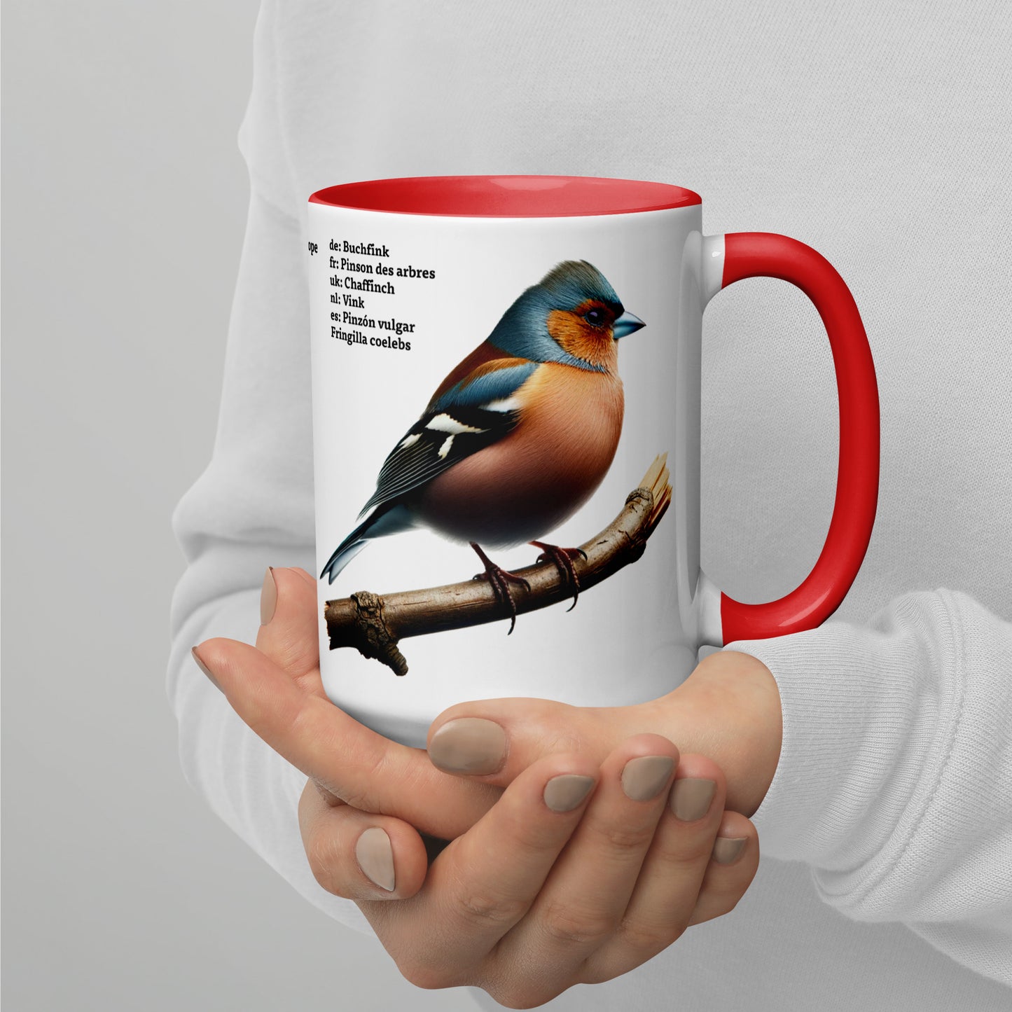 440ml Mug with colour inside Birds of Europe 06 Starling & Chaffinch