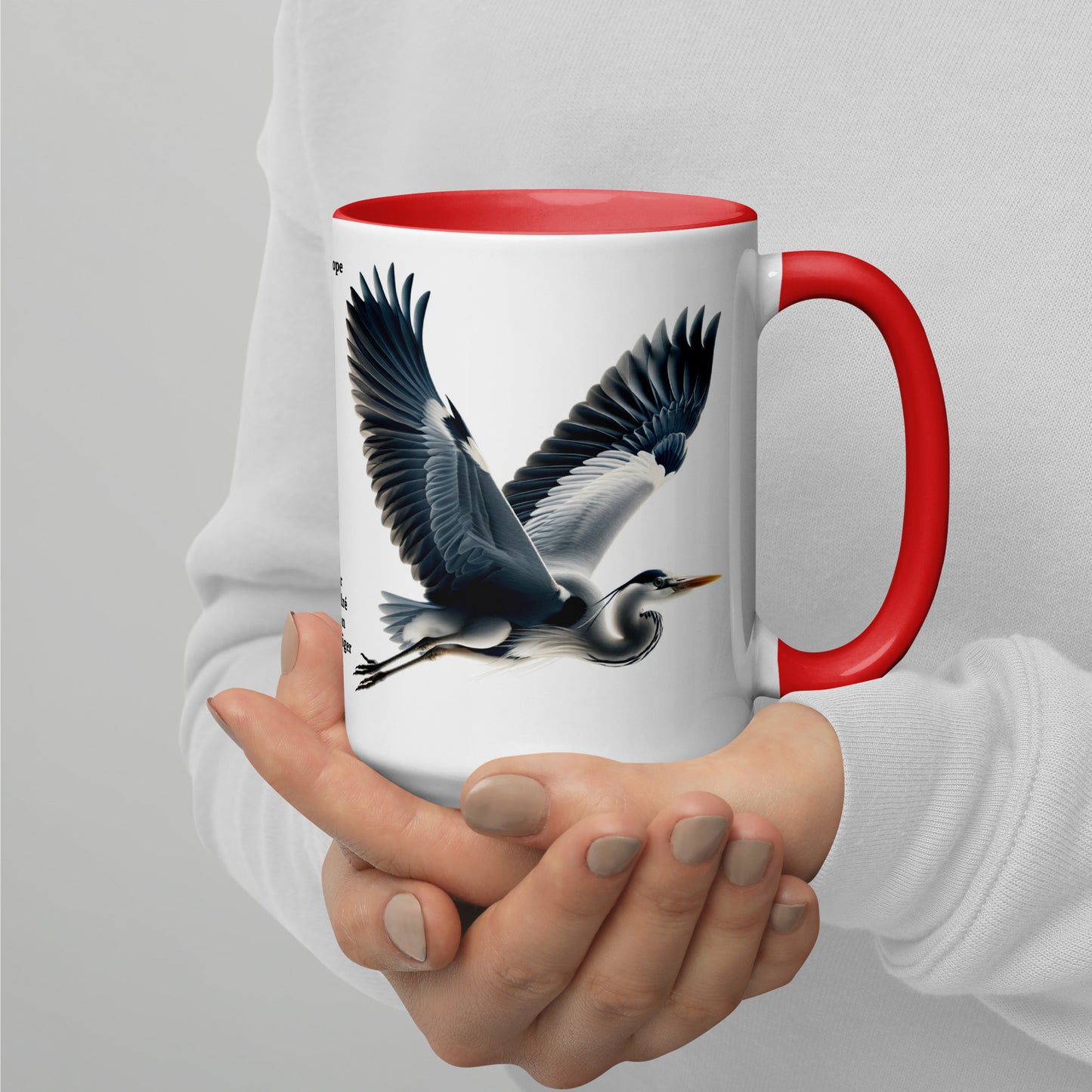 440ml Mug with colour inside Birds of Europe 17 Grey Heron