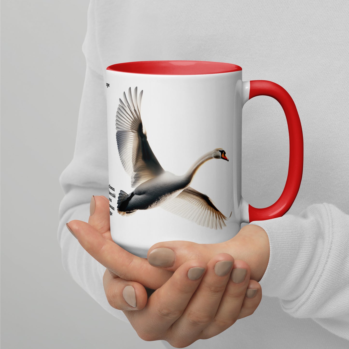 440ml Mug with colour inside Birds of Europe 19 Mute Swan