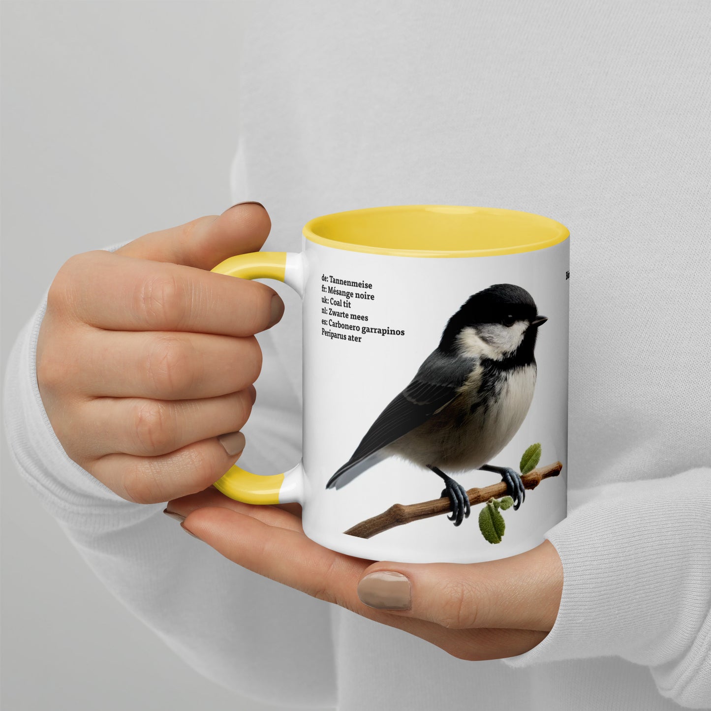 320ml Mug with Colour Inside Birds of Europe 04 Coal Tit & Collard Dove