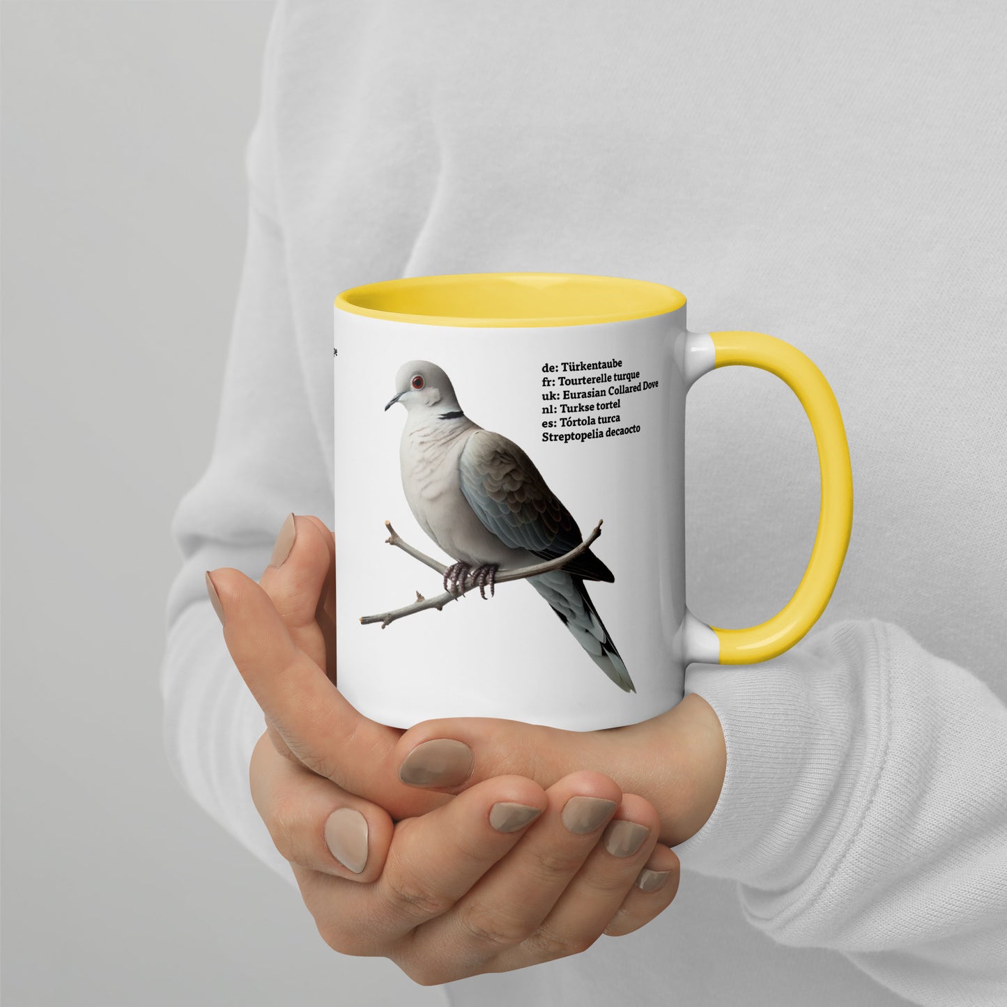 320ml Mug with Colour Inside Birds of Europe 04 Coal Tit & Collard Dove