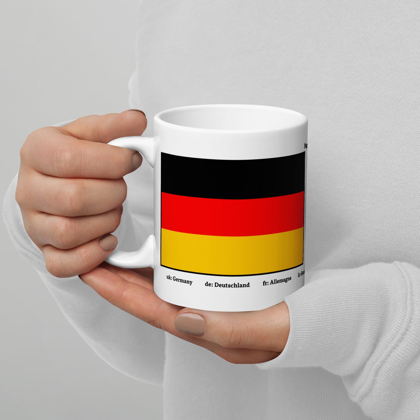 320ml, 440ml, 590ml Weiß glänzende Tasse Flaggen von Europa 03 Deutschland