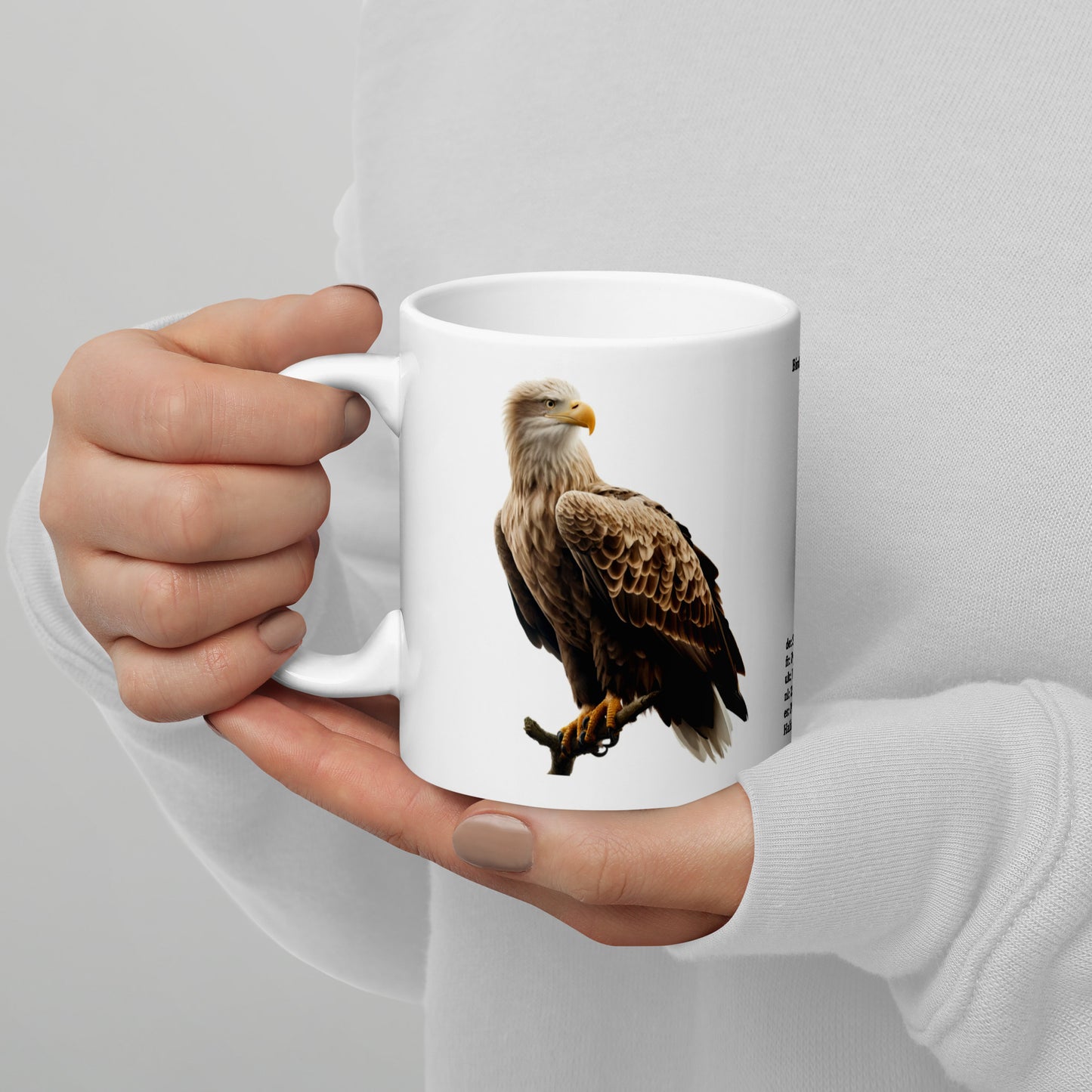 320ml White glossy mug Birds of Europe 15 White tailed eagle