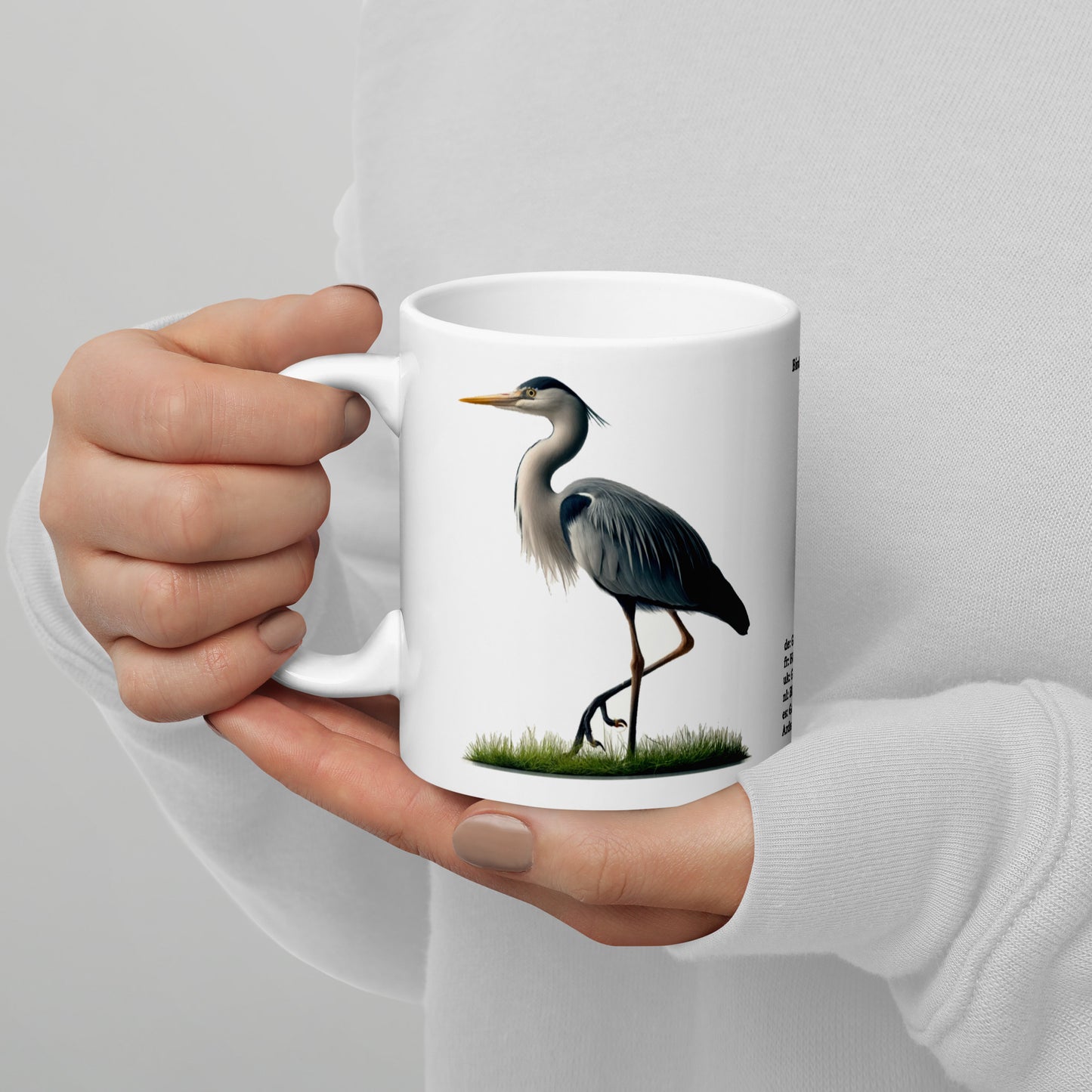 320ml White glossy mug Birds of Europe 17 Grey Heron Product