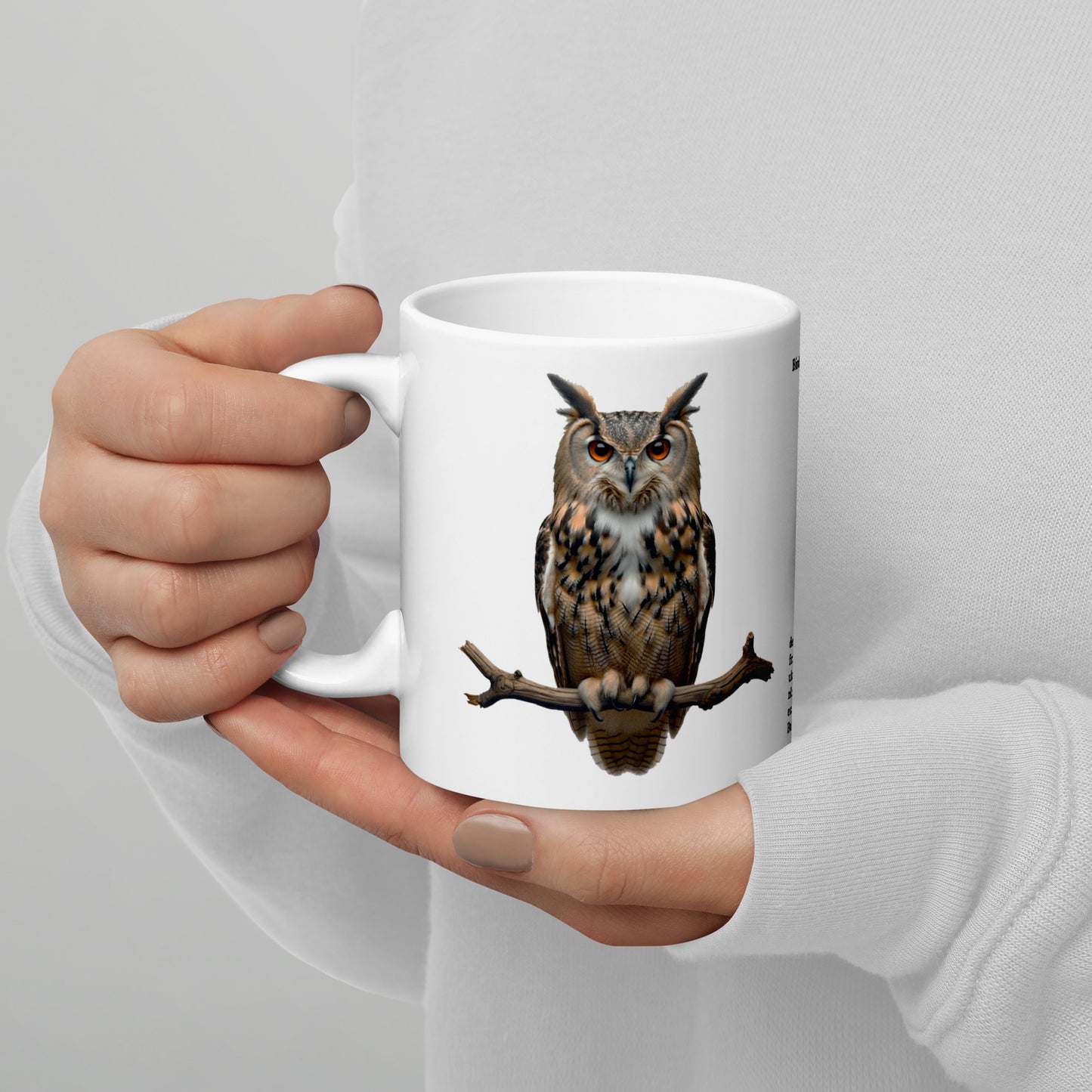 320ml White glossy mug Birds of Europe 18 Eagle-Owl