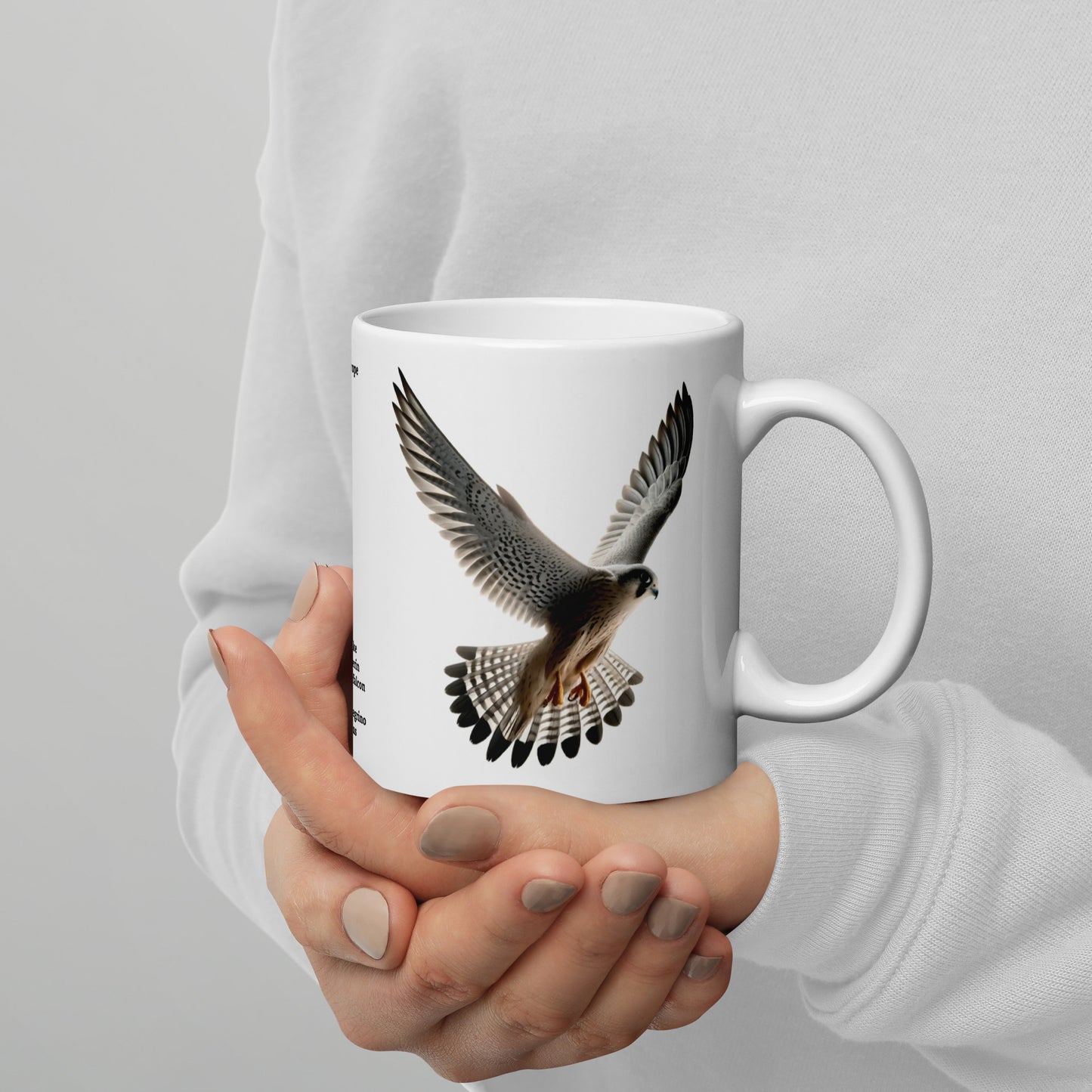 320ml White glossy mug Birds of Europe 11 Peregrine Falcon