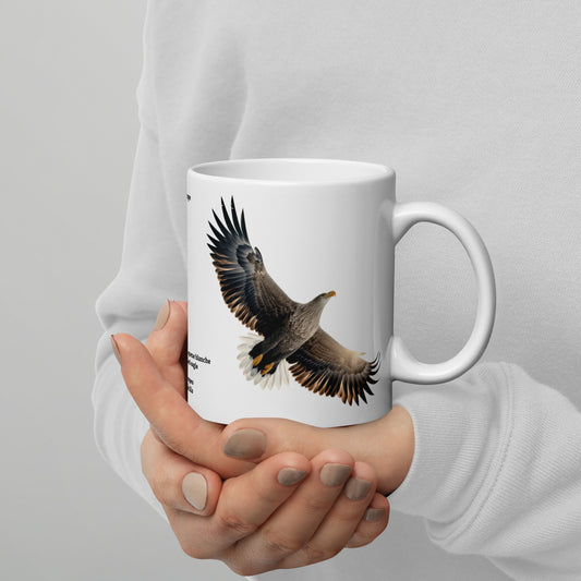 320ml White glossy mug Birds of Europe 15 White tailed eagle