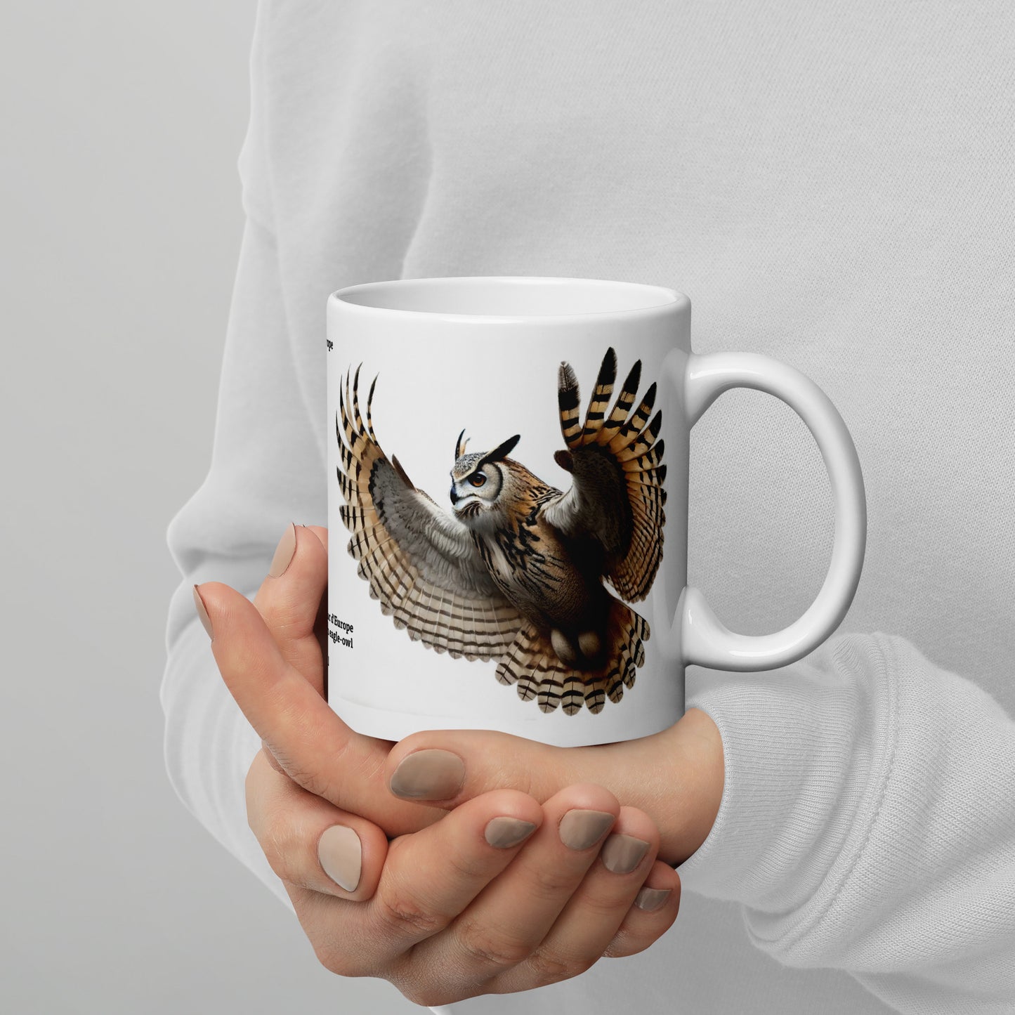 320ml White glossy mug Birds of Europe 18 Eagle-Owl