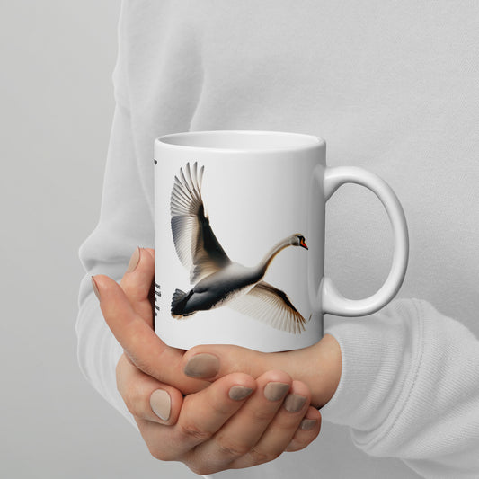 320ml White glossy mug Birds of Europe 19 Mute Swan