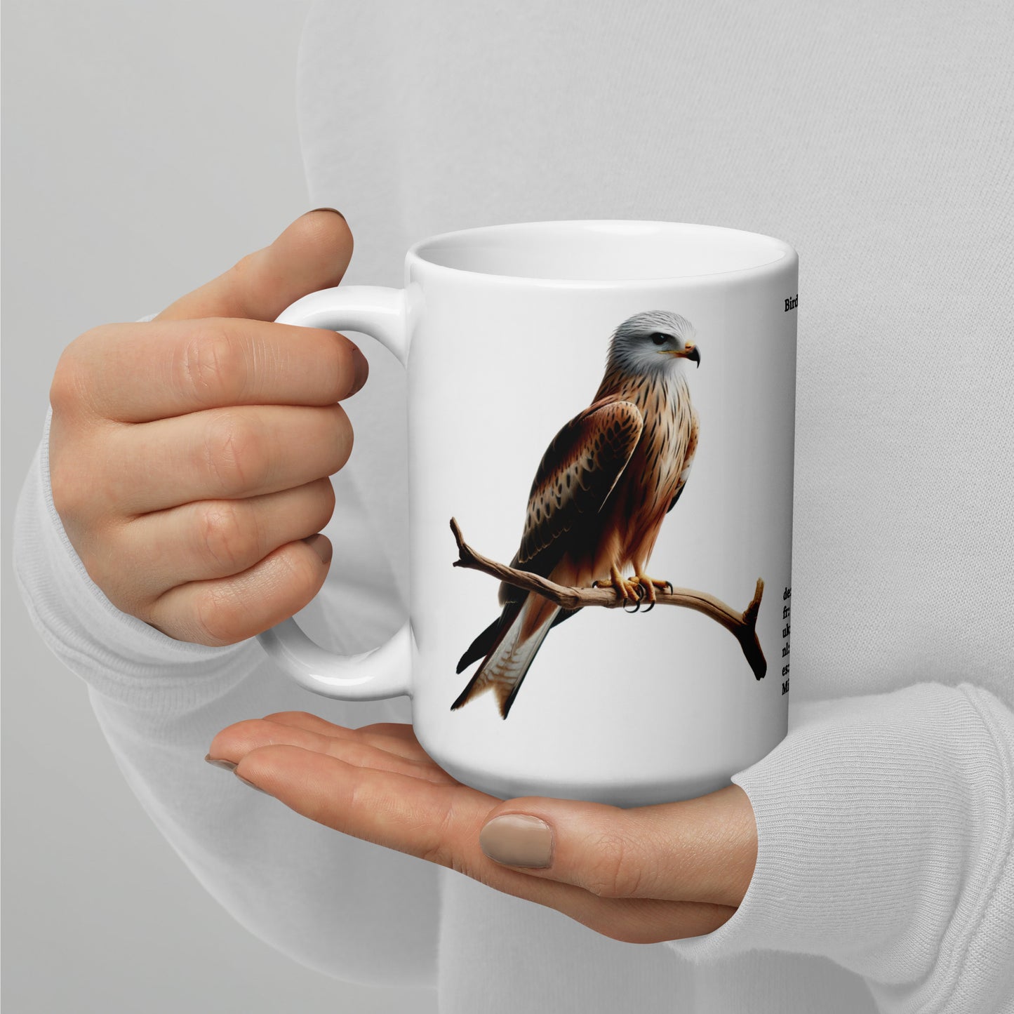 440ml White glossy mug Birds of Europe 10 Red Kite